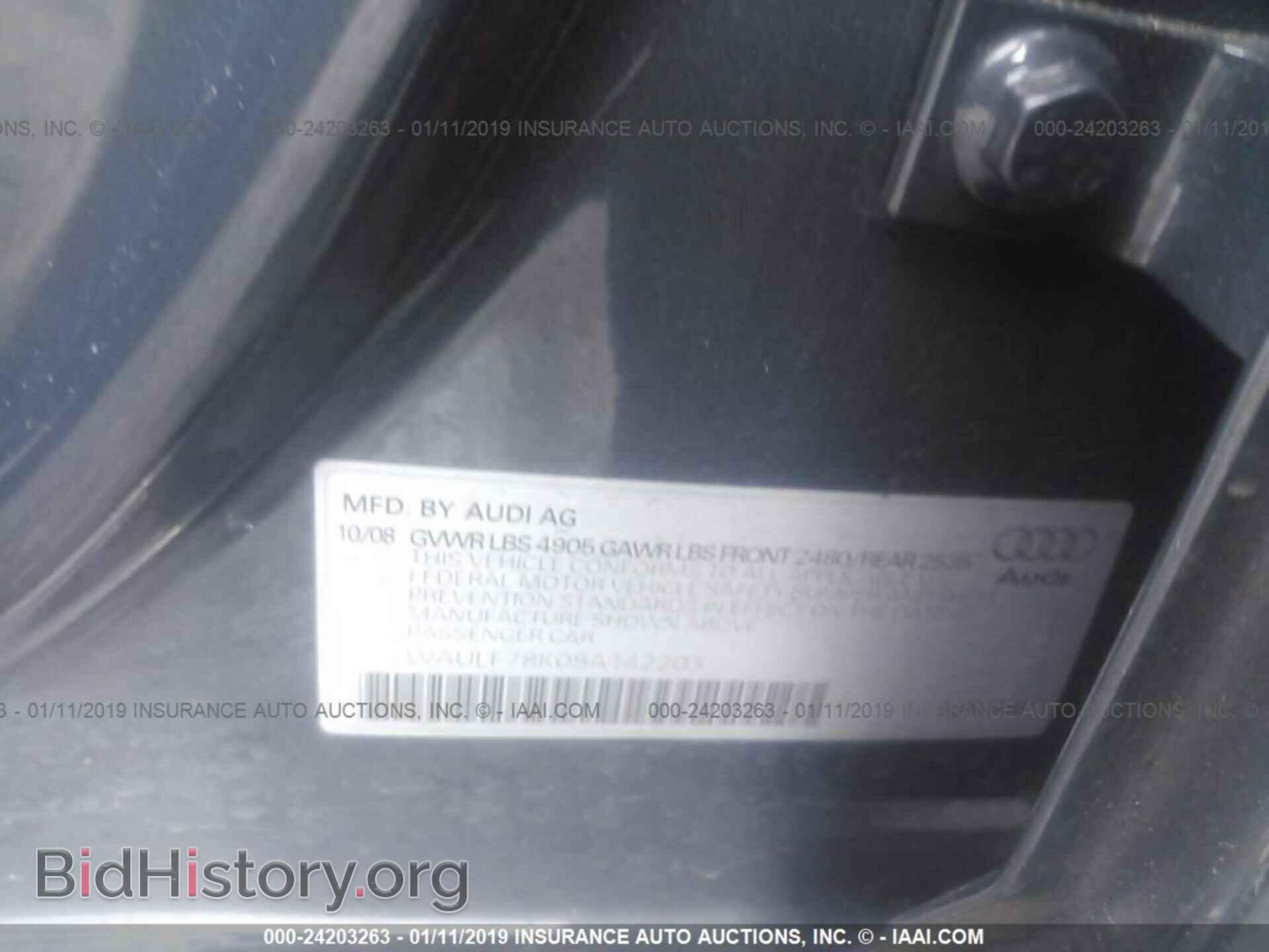 2009 AUDI A4 - VIN: WAULF78K09A142203 - Фото 9
