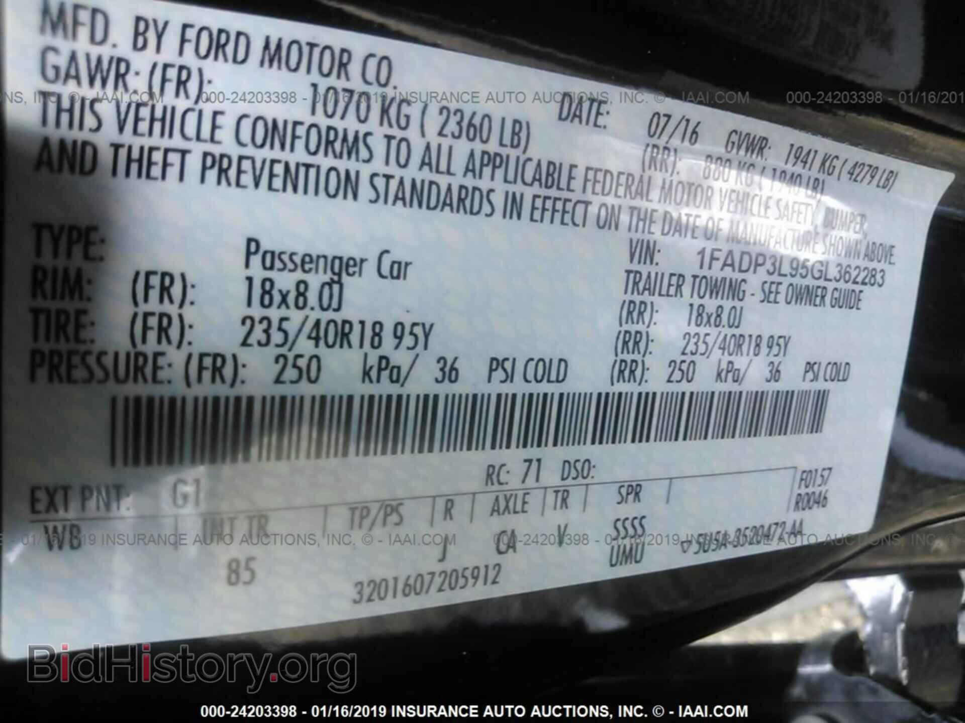 2016 FORD FOCUS - VIN: 1FADP3L95GL362283 - Photo 9