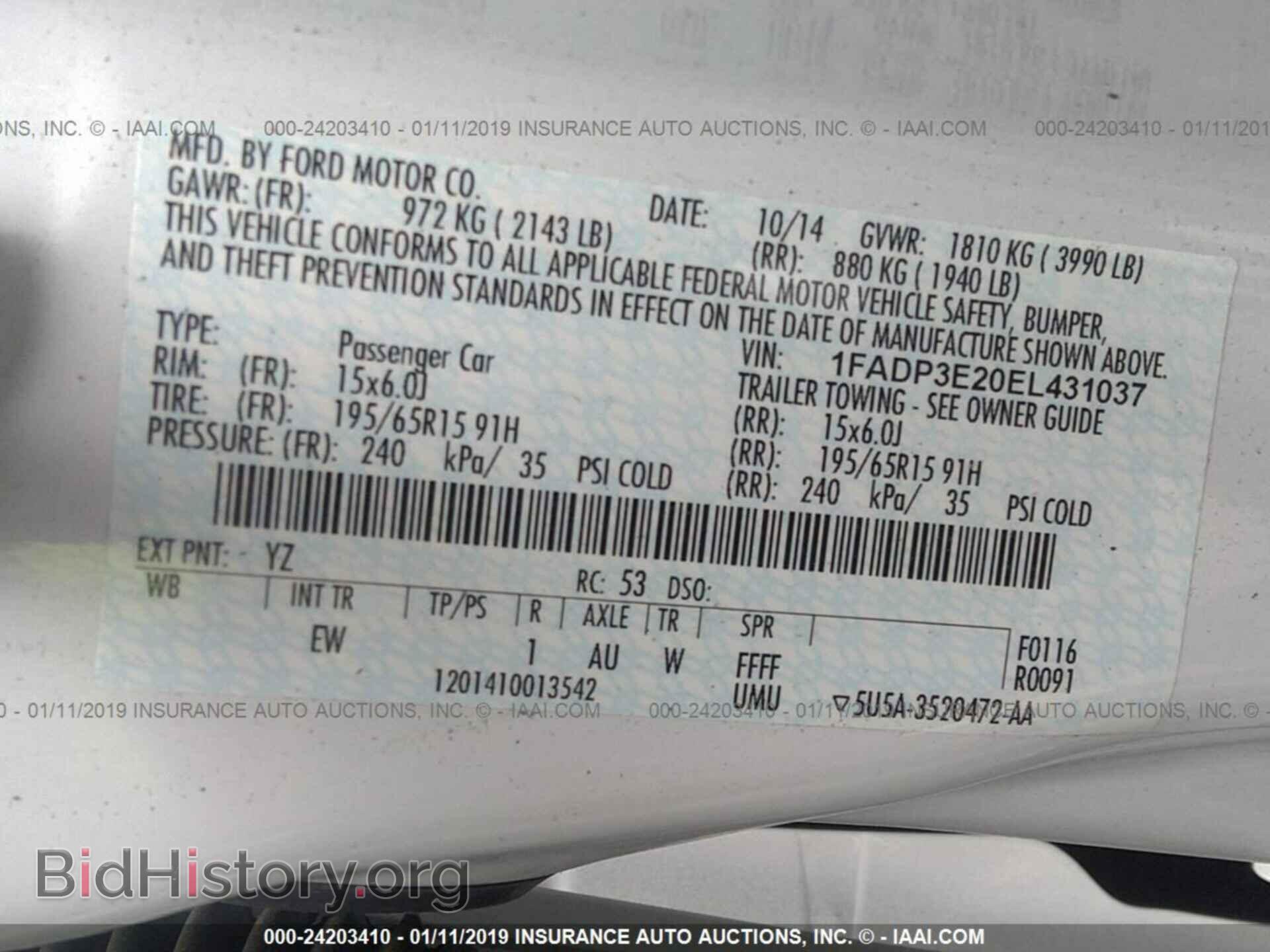 2014 FORD FOCUS - VIN: 1FADP3E20EL431037 - Photo 9