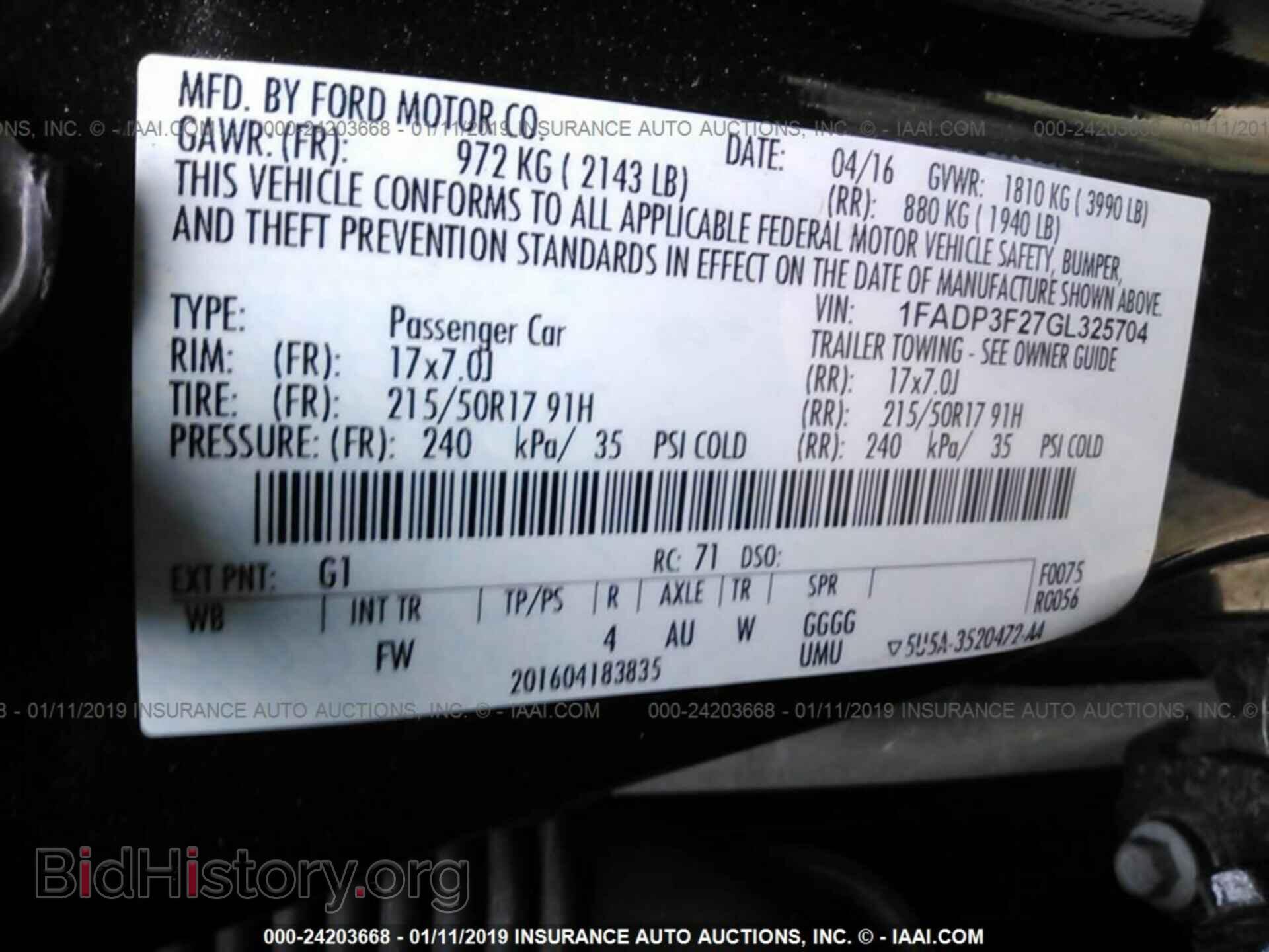 2016 FORD FOCUS - VIN: 1FADP3F27GL325704 - Фото 9