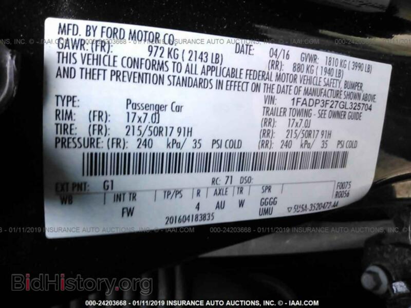 2016 Ford FOCUS (VIN 1FADP3F27GL325704) — фото 9 из 10