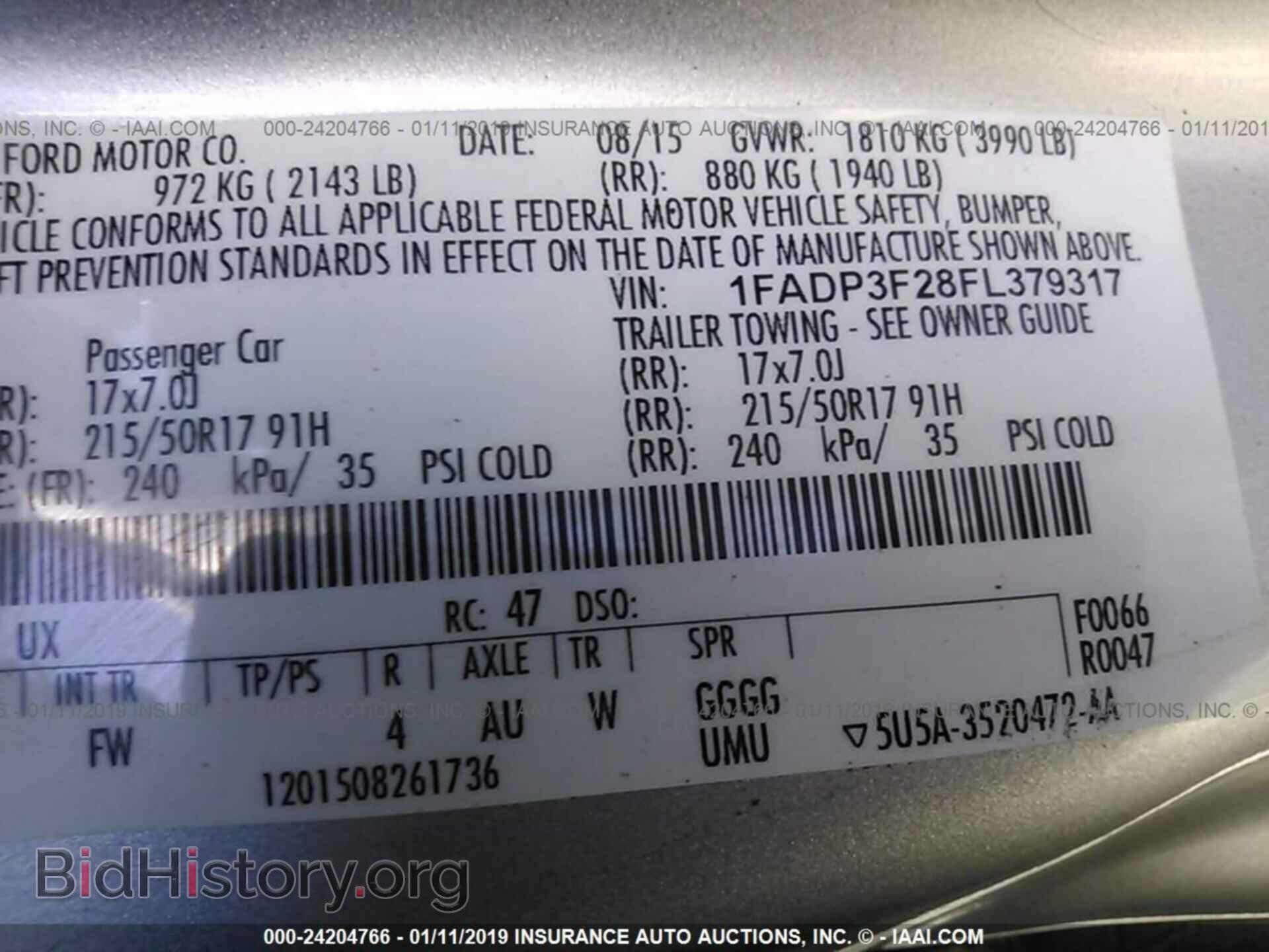 2015 FORD FOCUS - VIN: 1FADP3F28FL379317 - Photo 9