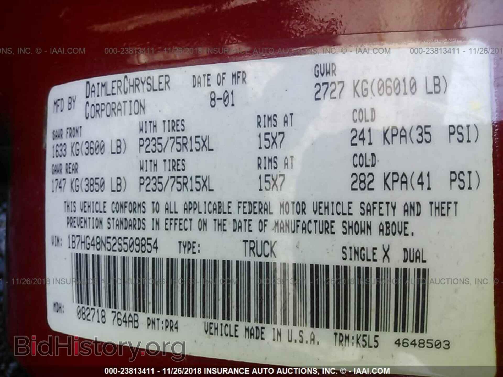 2002 DODGE DAKOTA - VIN: 1B7HG48N52S509854 - Фото 9