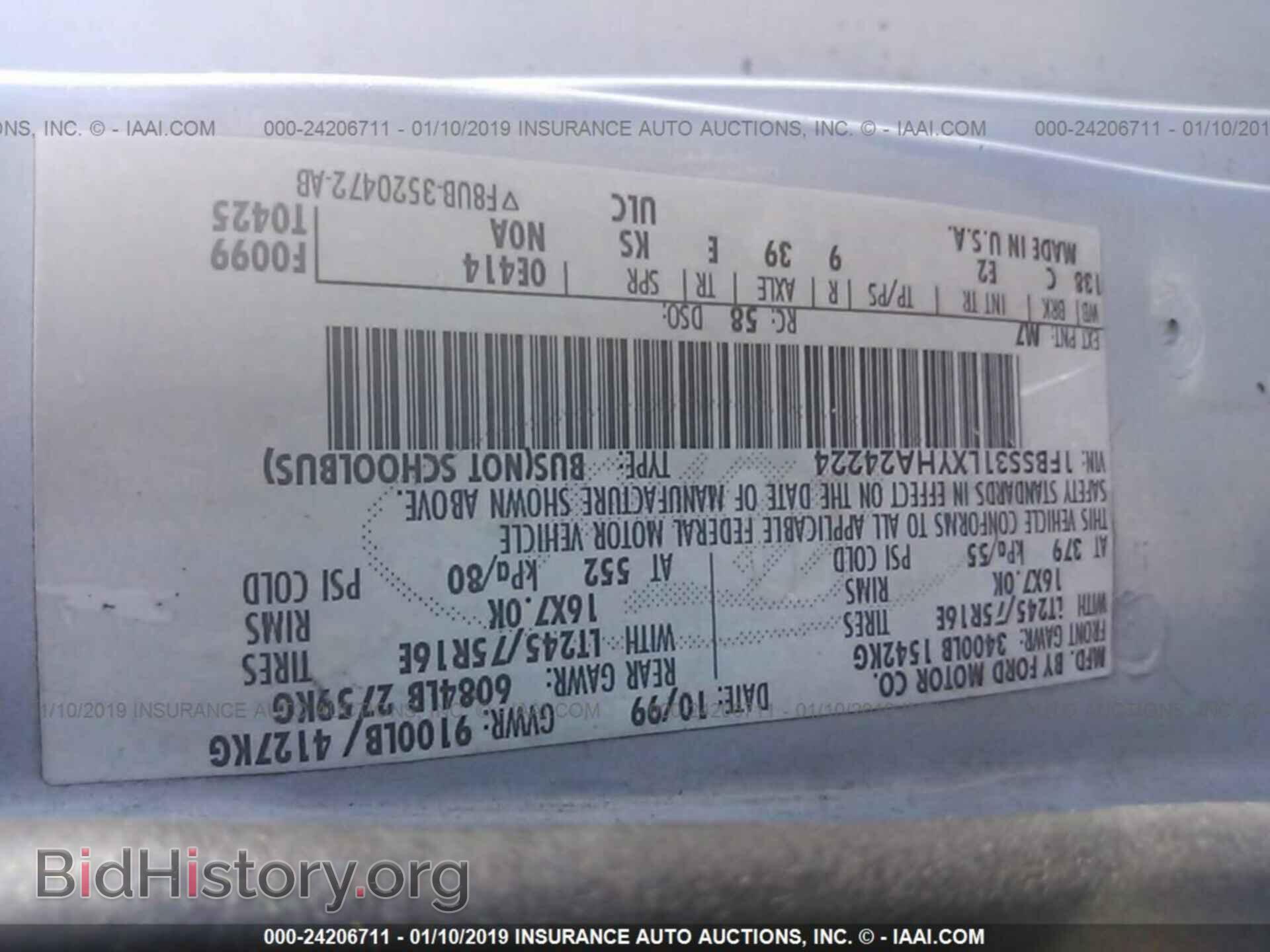 2000 FORD ECONOLINE - VIN: 1FBSS31LXYHA24224 - Photo 9