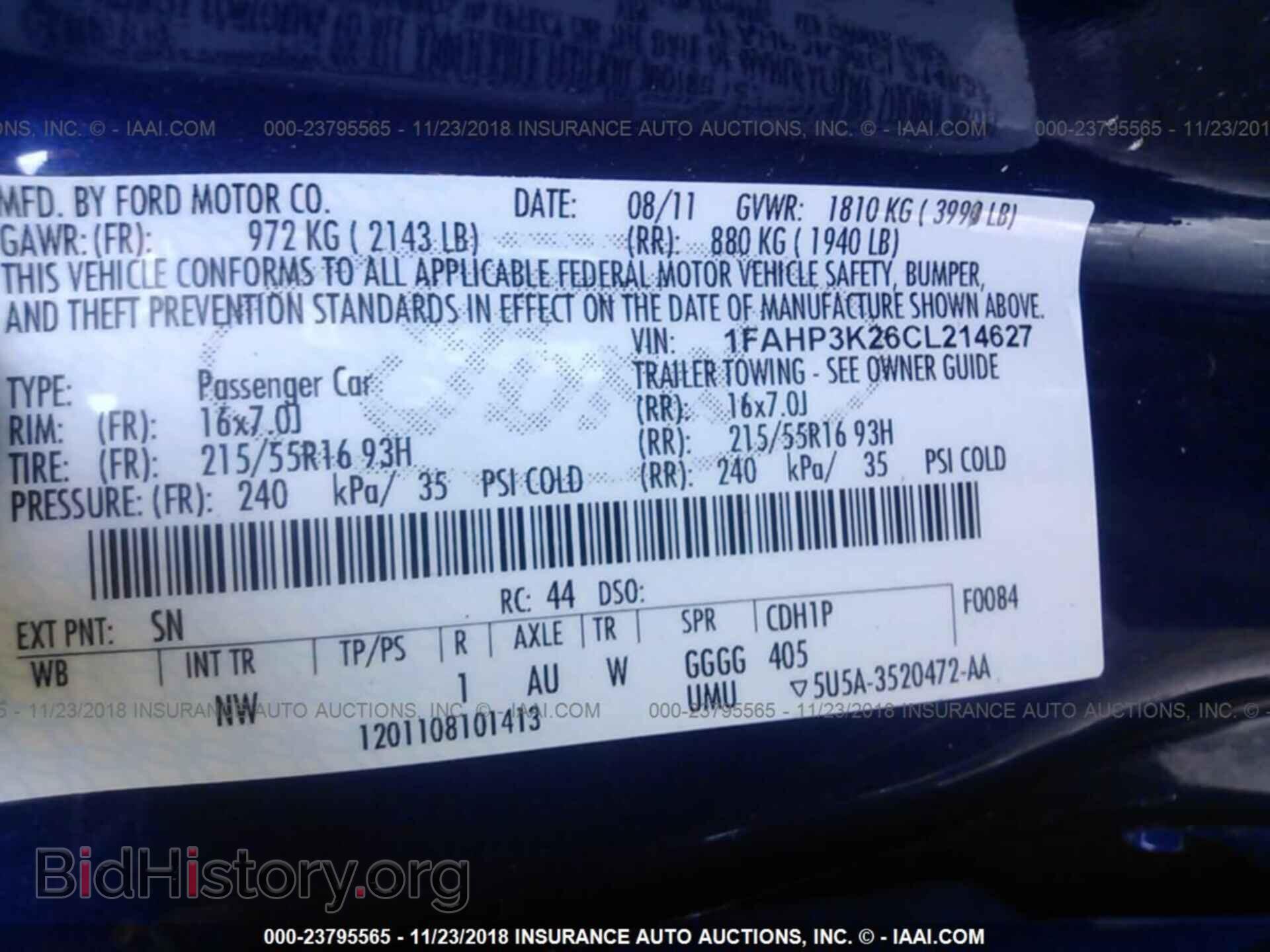2012 FORD FOCUS - VIN: 1FAHP3K26CL214627 - Photo 9