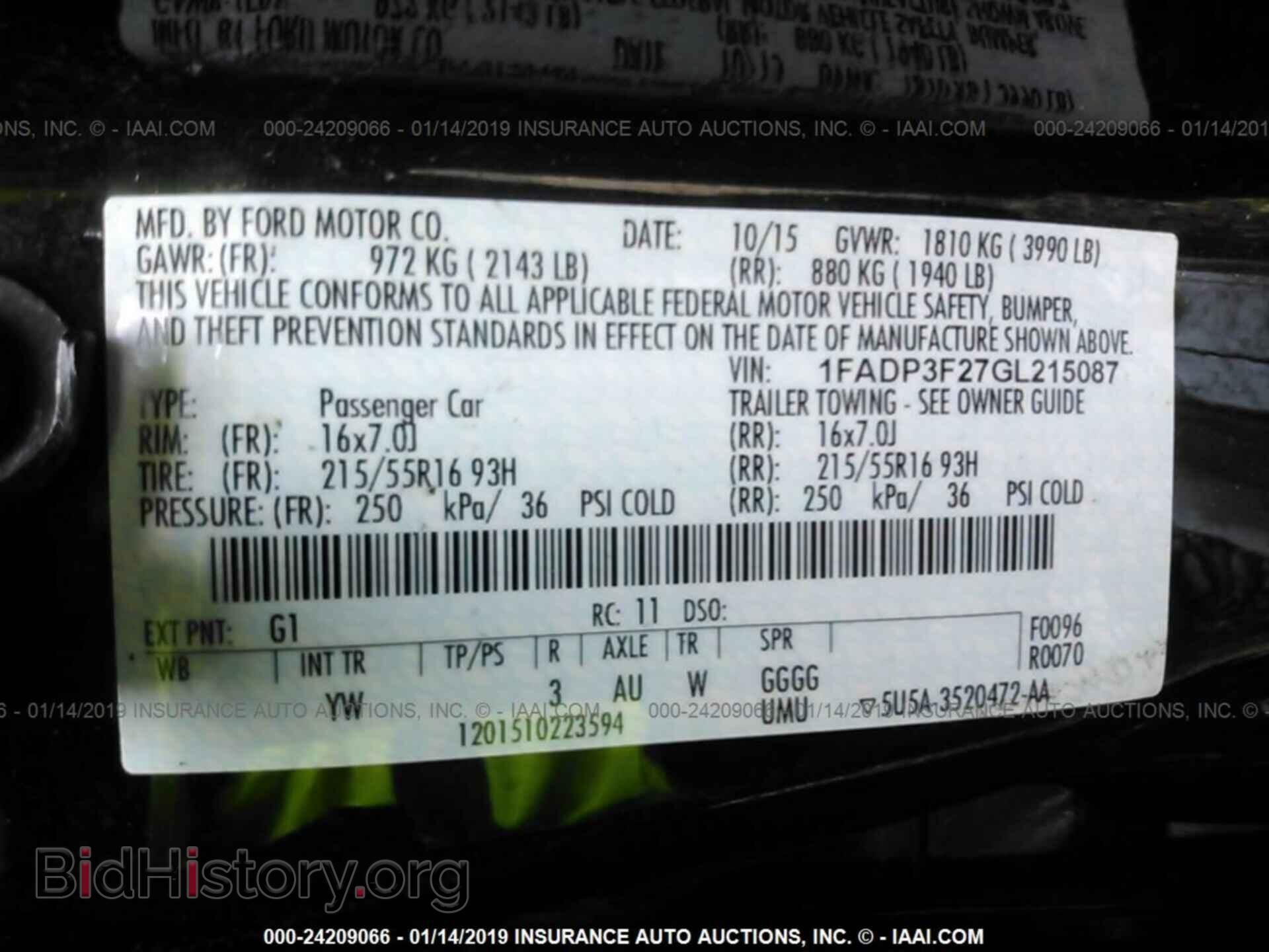 2016 FORD FOCUS - VIN: 1FADP3F27GL215087 - Photo 9