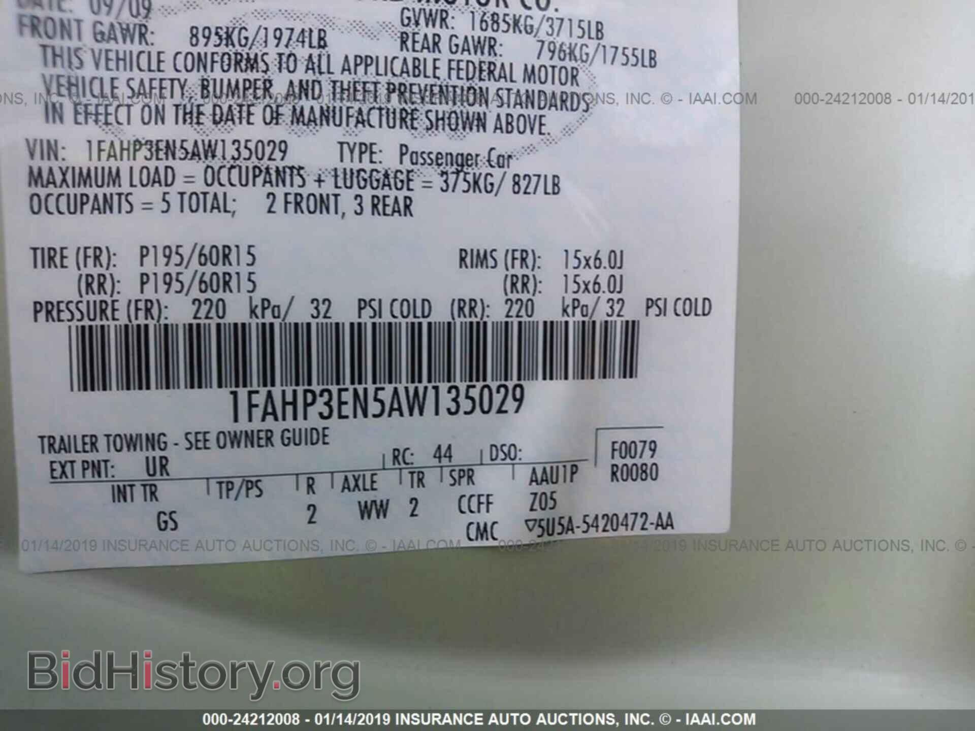 2010 FORD FOCUS - VIN: 1FAHP3EN5AW135029 - Фото 9