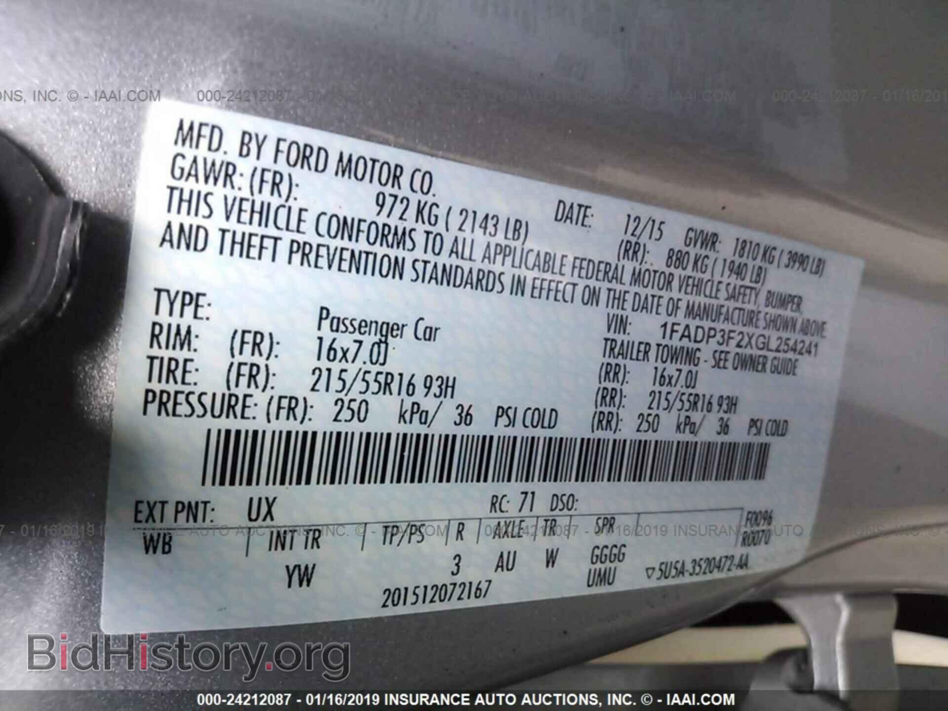 2016 FORD FOCUS - VIN: 1FADP3F2XGL254241 - Фото 9