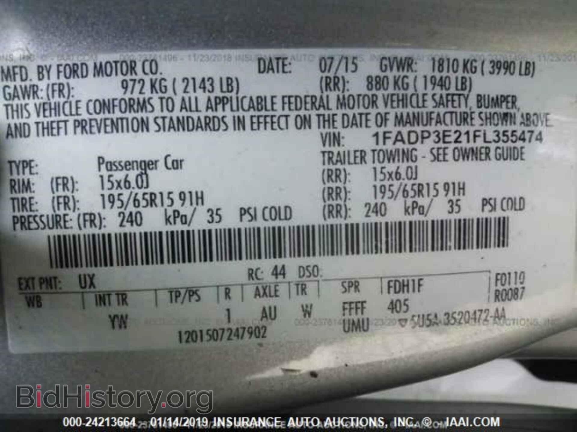 2015 FORD FOCUS - VIN: 1FADP3E21FL355474 - Photo 9