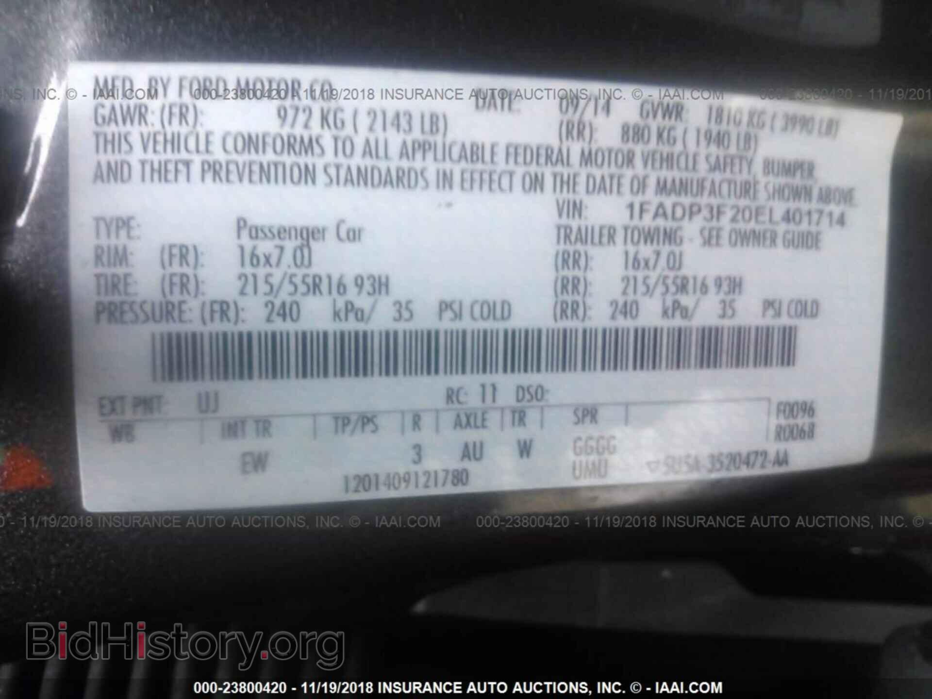 2014 FORD FOCUS - VIN: 1FADP3F20EL401714 - Photo 9