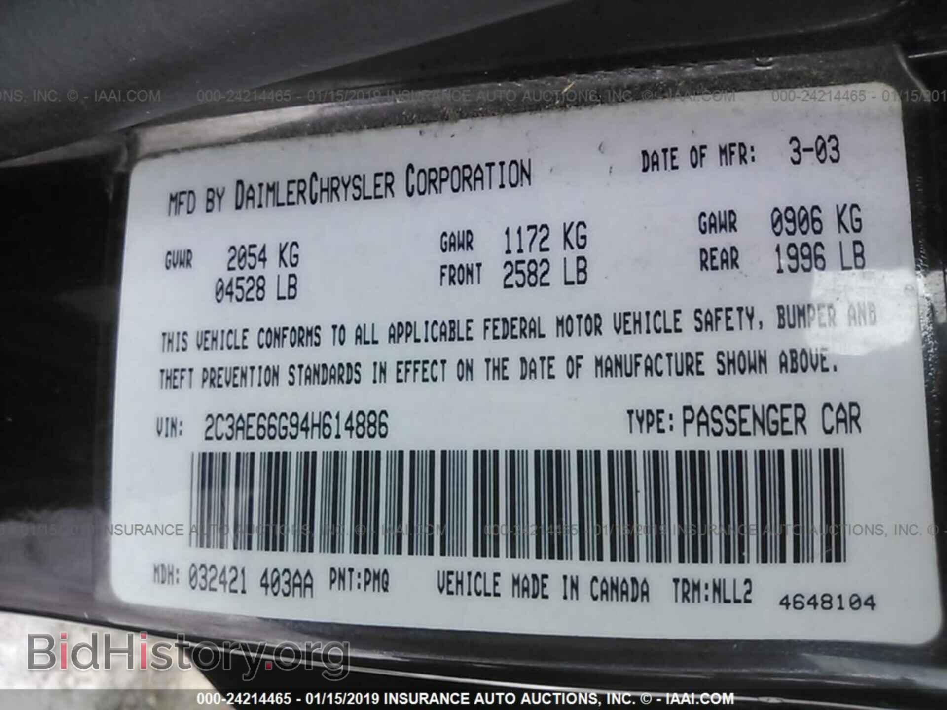 2004 CHRYSLER 300M - VIN: 2C3AE66G94H614886 - Photo 9