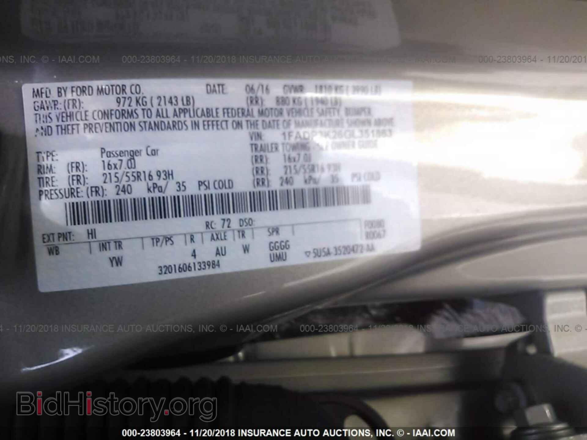 2016 FORD FOCUS - VIN: 1FADP3K26GL351863 - Фото 9