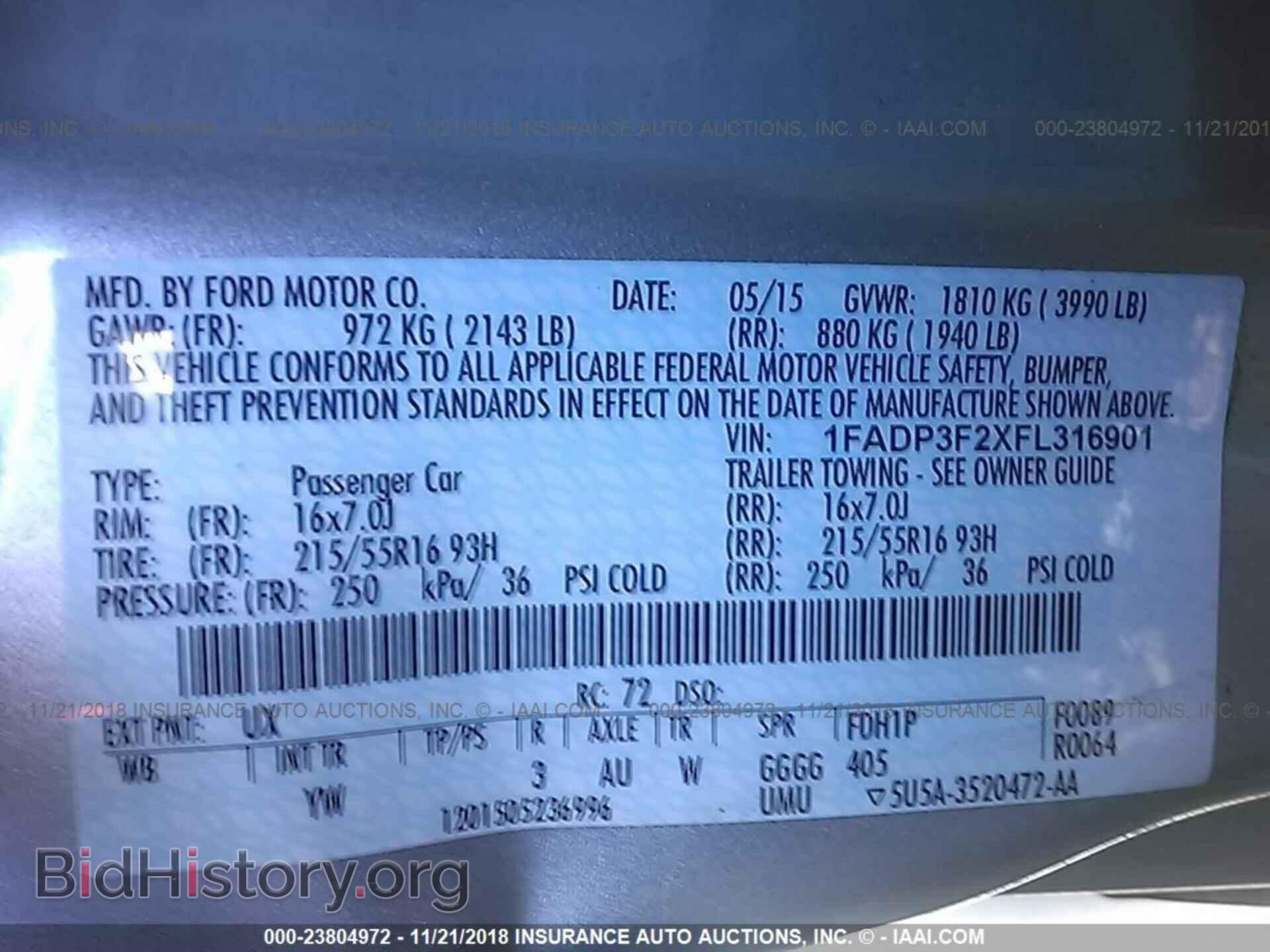 2015 FORD FOCUS - VIN: 1FADP3F2XFL316901 - Photo 9