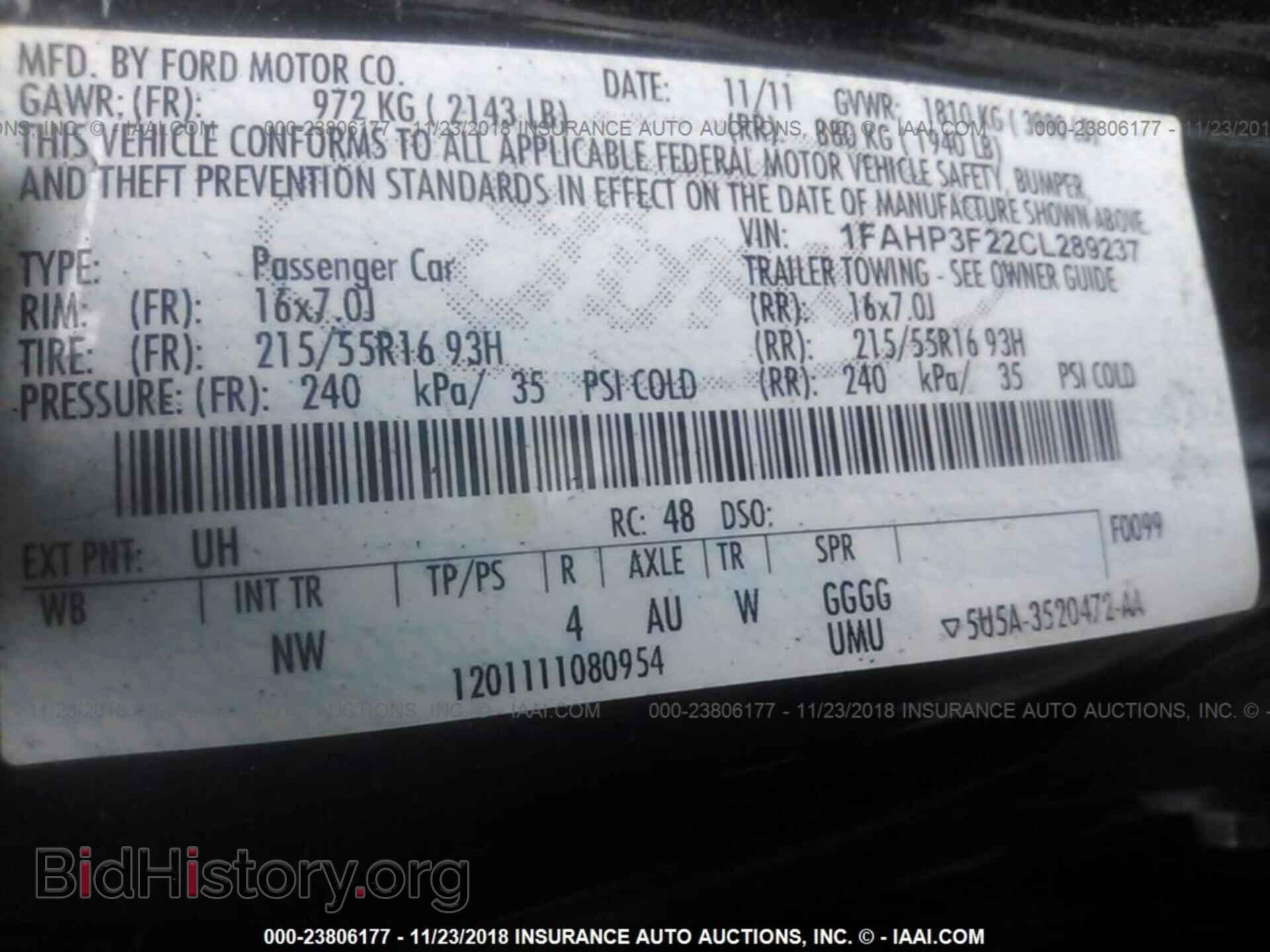 2012 FORD FOCUS - VIN: 1FAHP3F22CL289237 - Photo 9