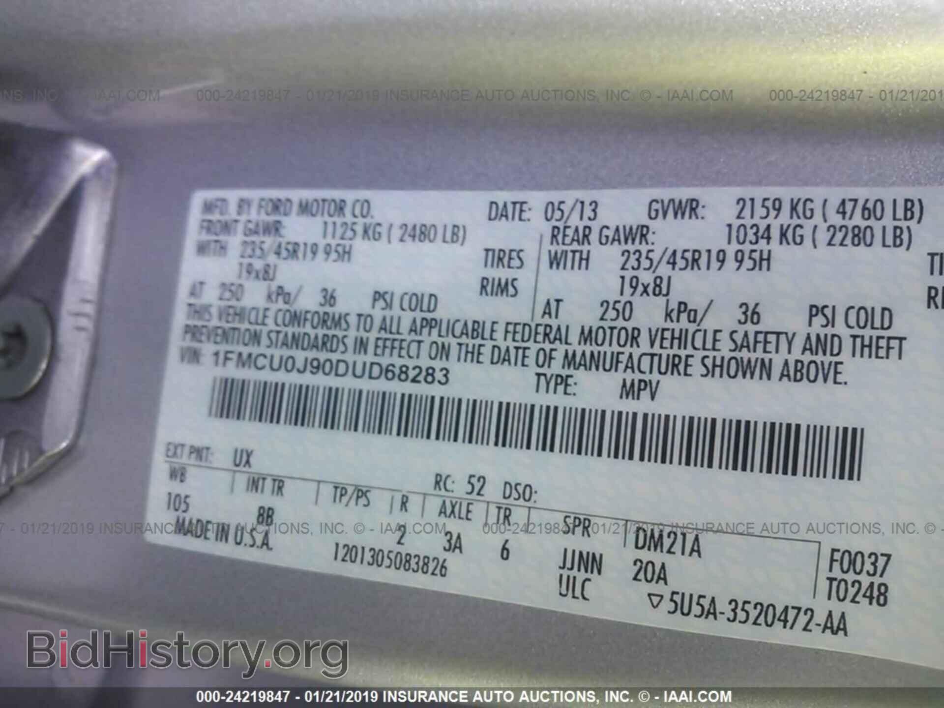 2013 FORD ESCAPE - VIN: 1FMCU0J90DUD68283 - Photo 9