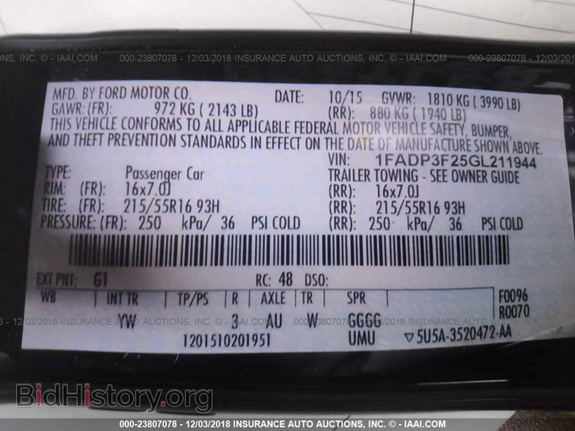 2016 FORD FOCUS - VIN: 1FADP3F25GL211944 - Фото 9