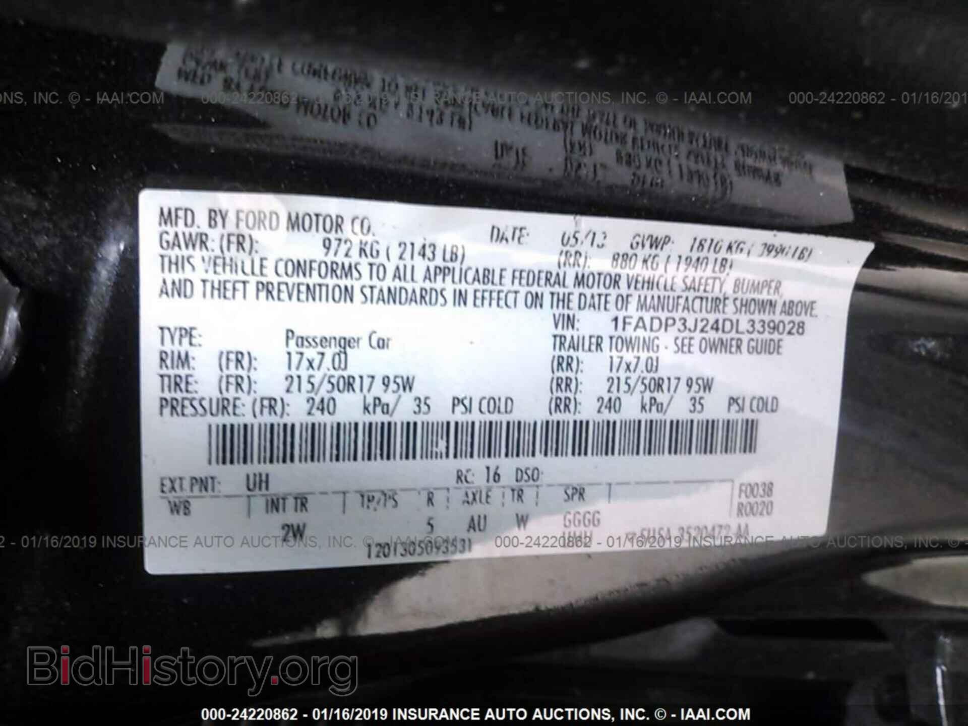 2013 FORD FOCUS - VIN: 1FADP3J24DL339028 - Фото 9