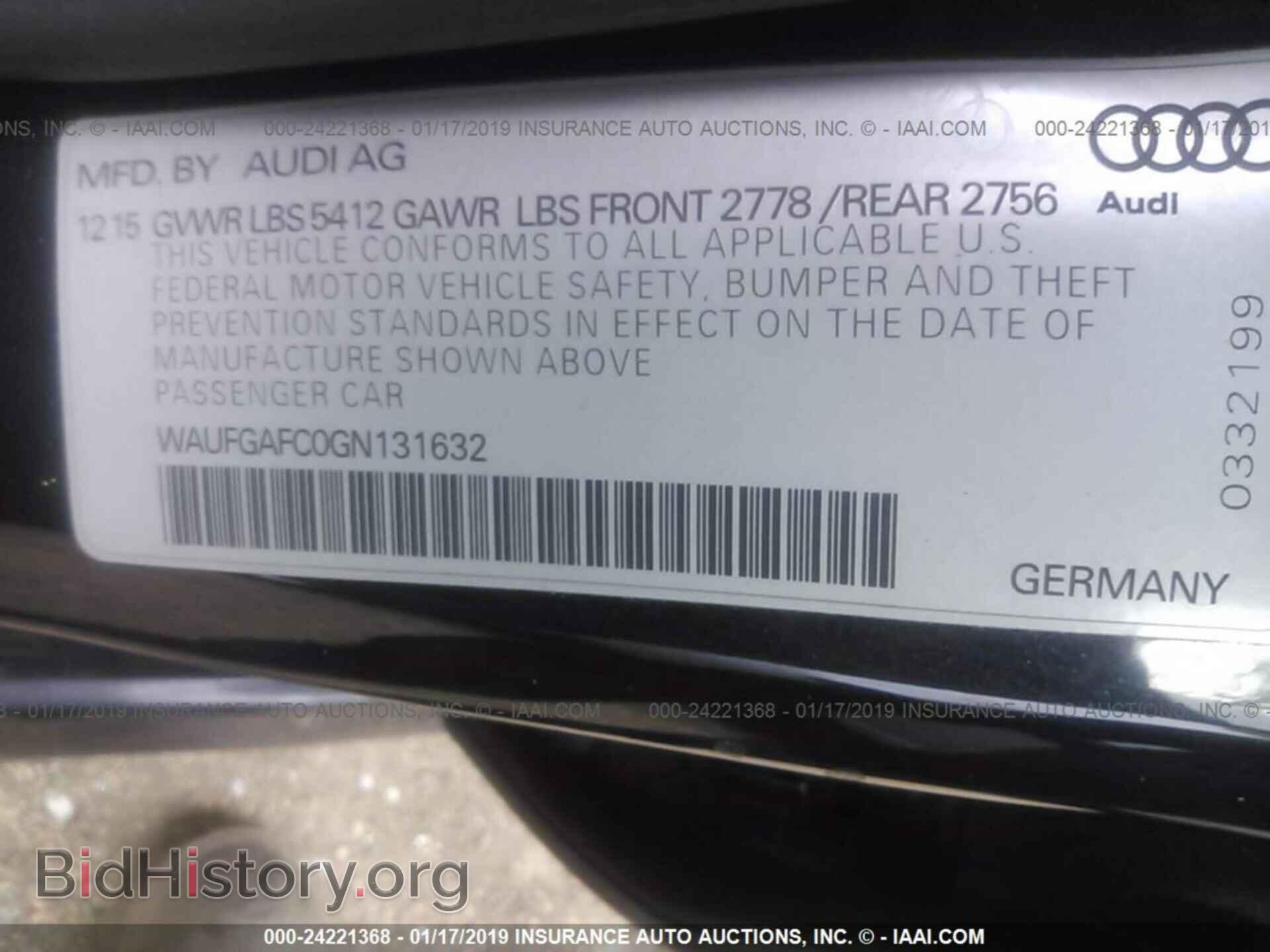 2016 AUDI A6 - VIN: WAUFGAFC0GN131632 - Фото 9