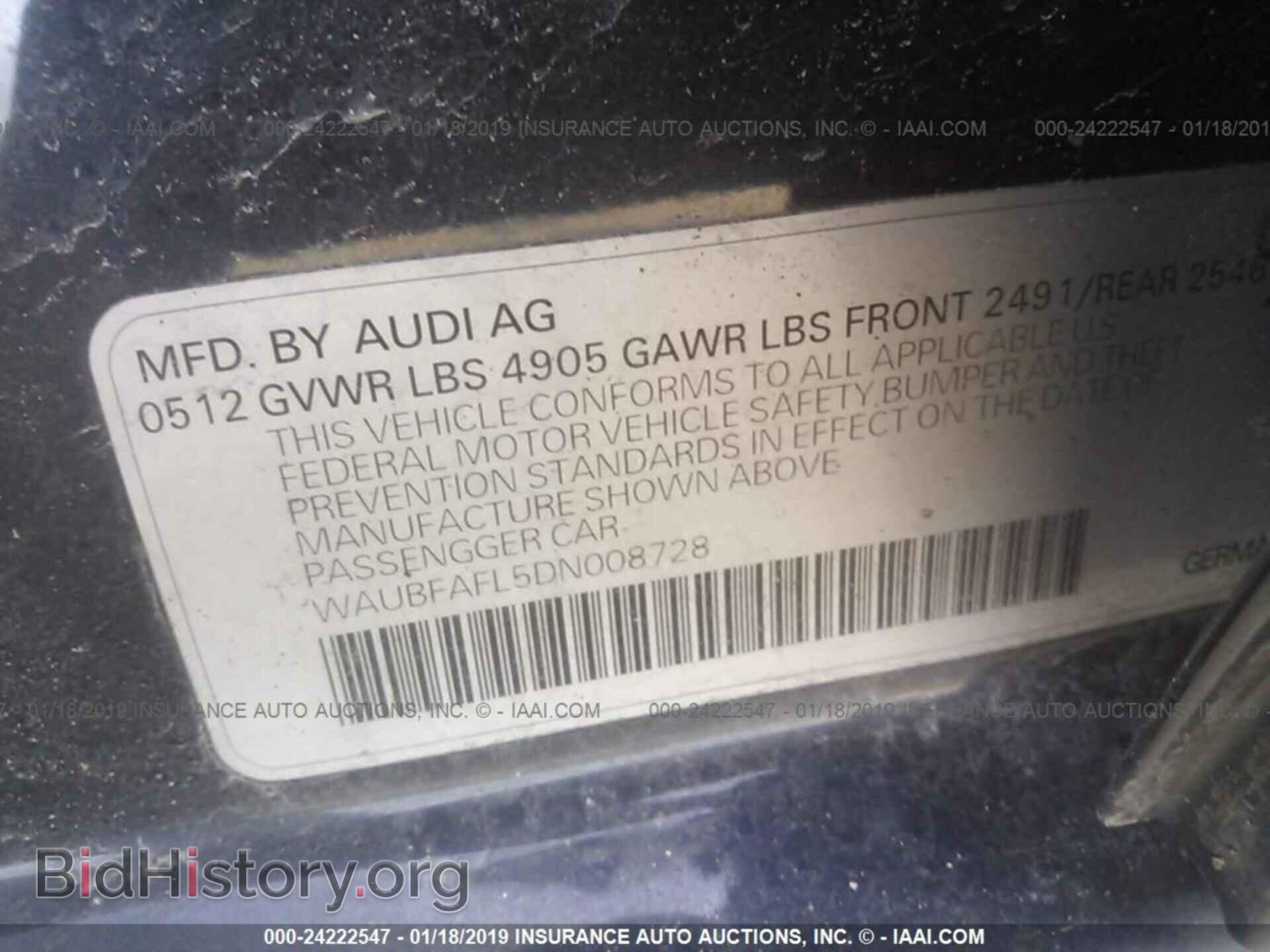 2013 AUDI A4 - VIN: WAUBFAFL5DN008728 - Photo 9