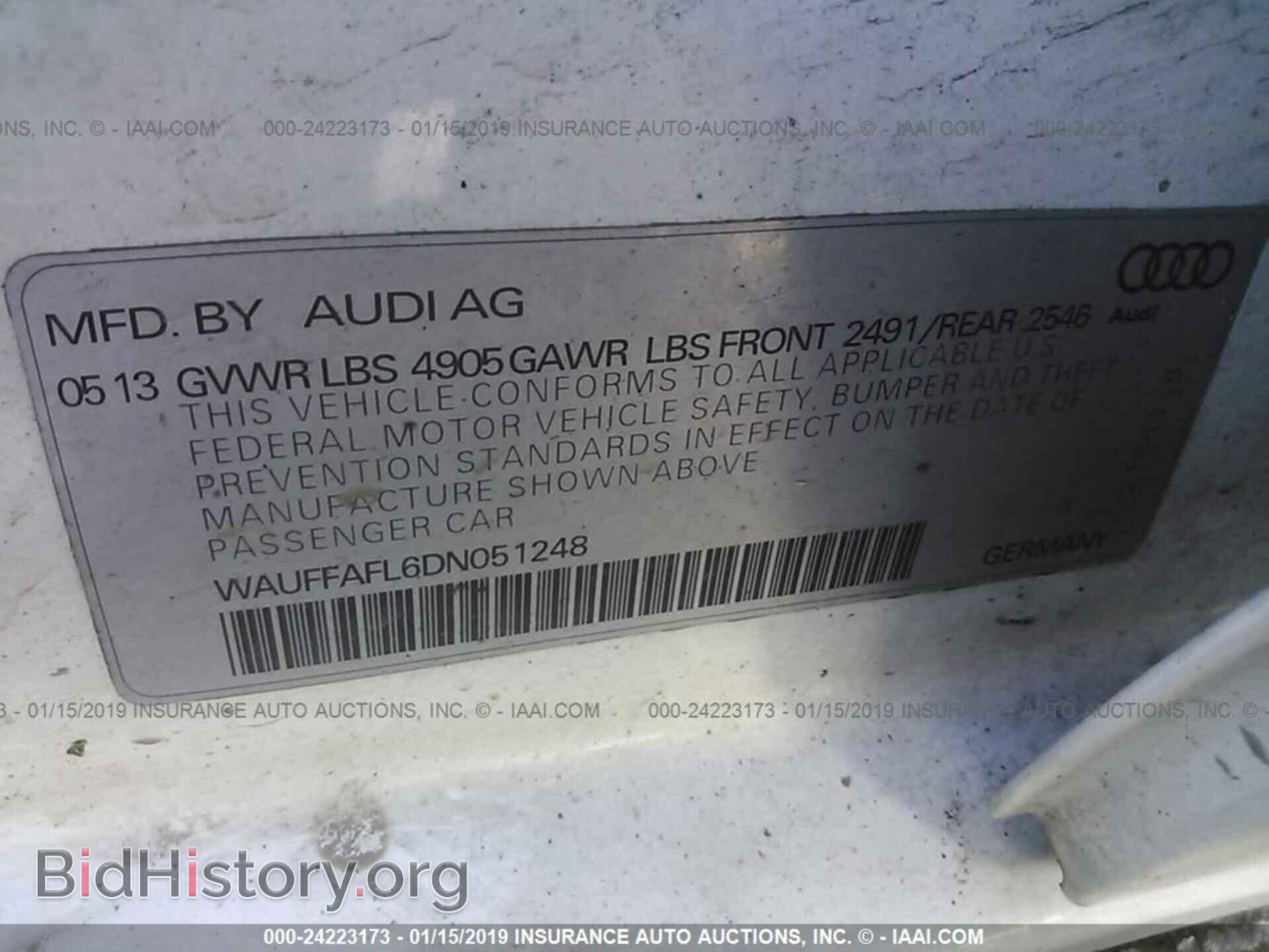 2013 AUDI A4 - VIN: WAUFFAFL6DN051248 - Фото 9