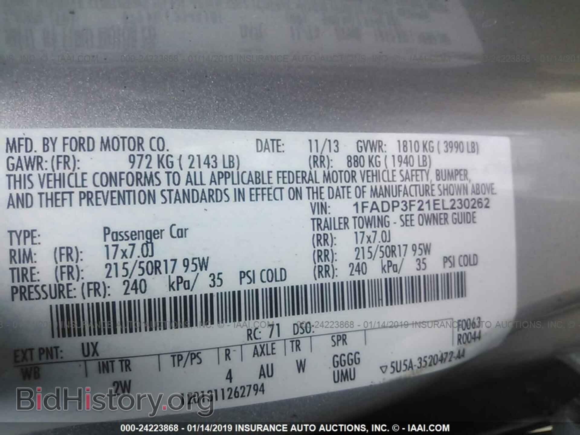 2014 FORD FOCUS - VIN: 1FADP3F21EL230262 - Photo 9