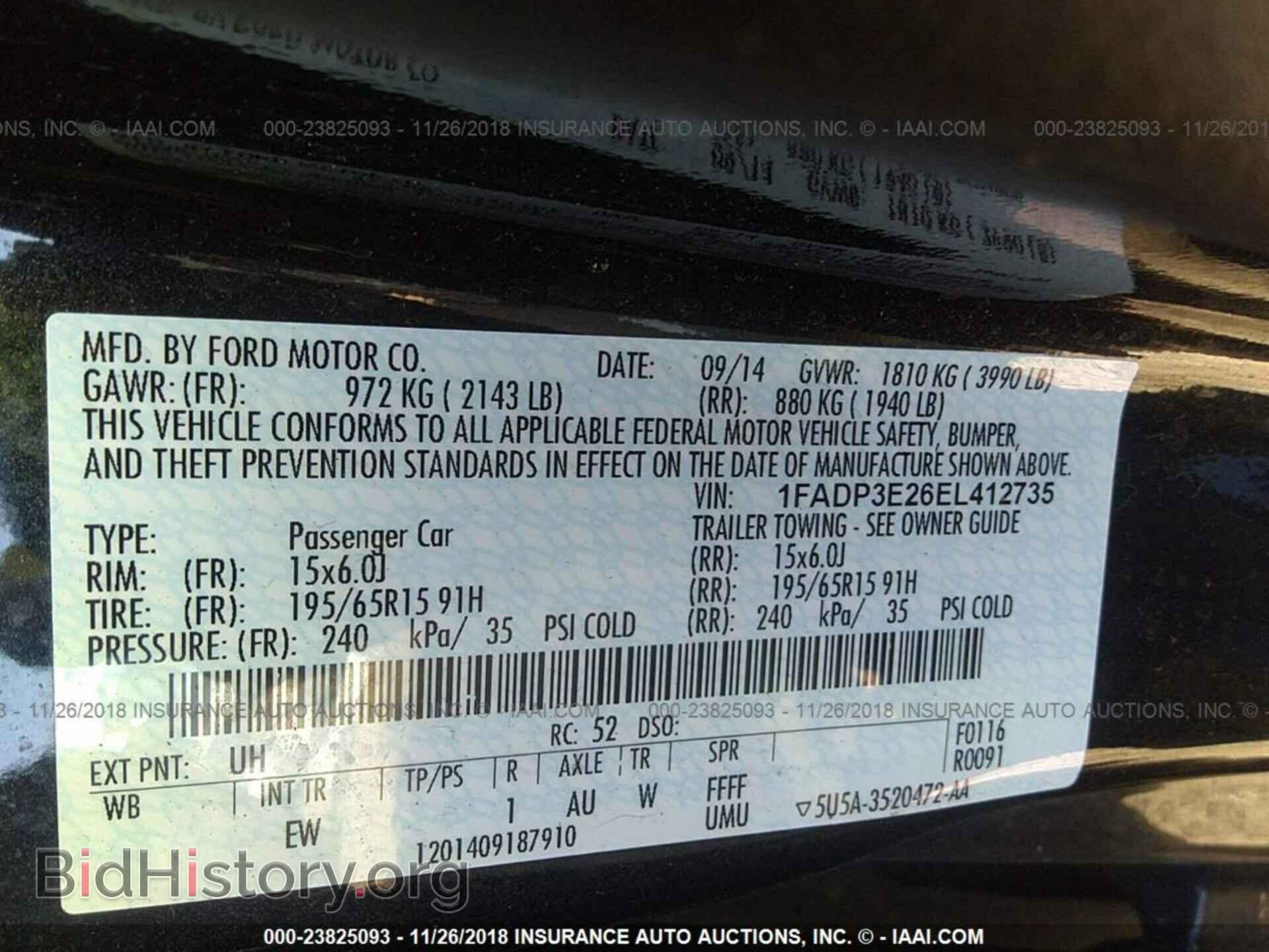2014 FORD FOCUS - VIN: 1FADP3E26EL412735 - Фото 9