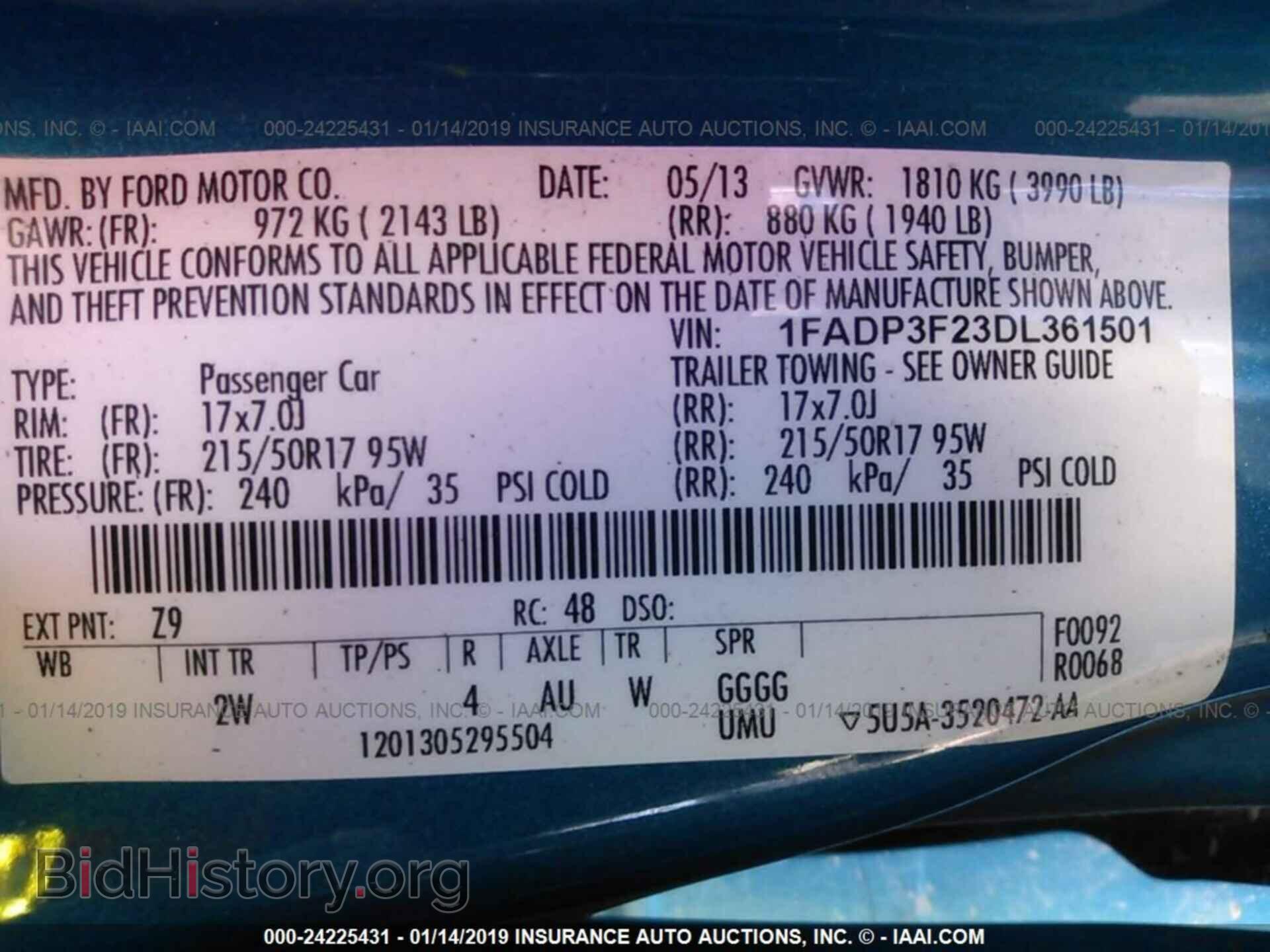 2013 FORD FOCUS - VIN: 1FADP3F23DL361501 - Photo 9