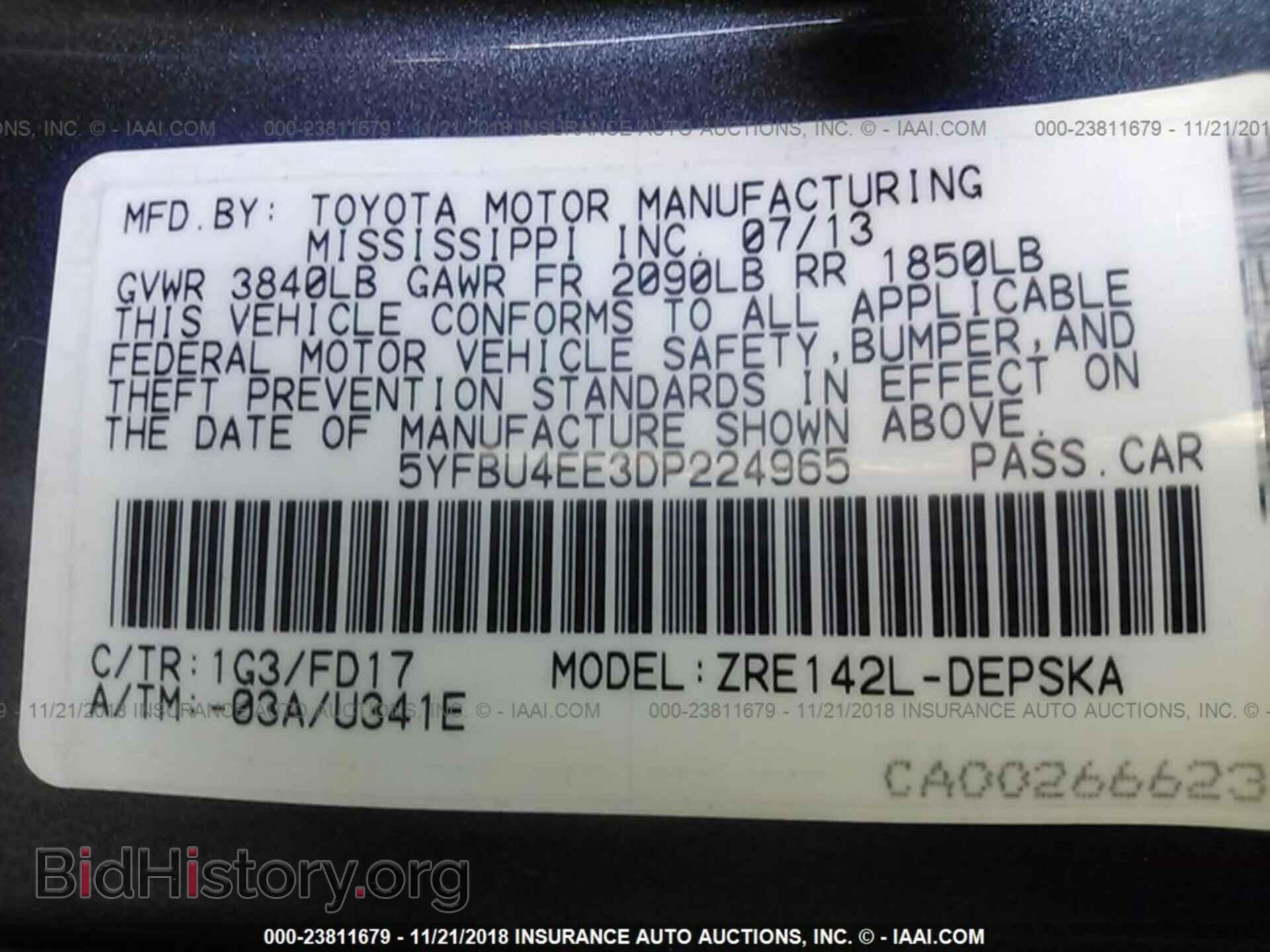 2013 TOYOTA COROLLA - VIN: 5YFBU4EE3DP224965 - Photo 9