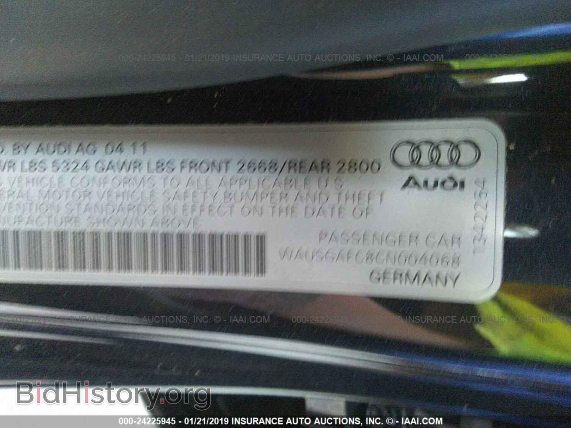 2012 AUDI A7 - VIN: WAUSGAFC8CN004068 - Фото 9