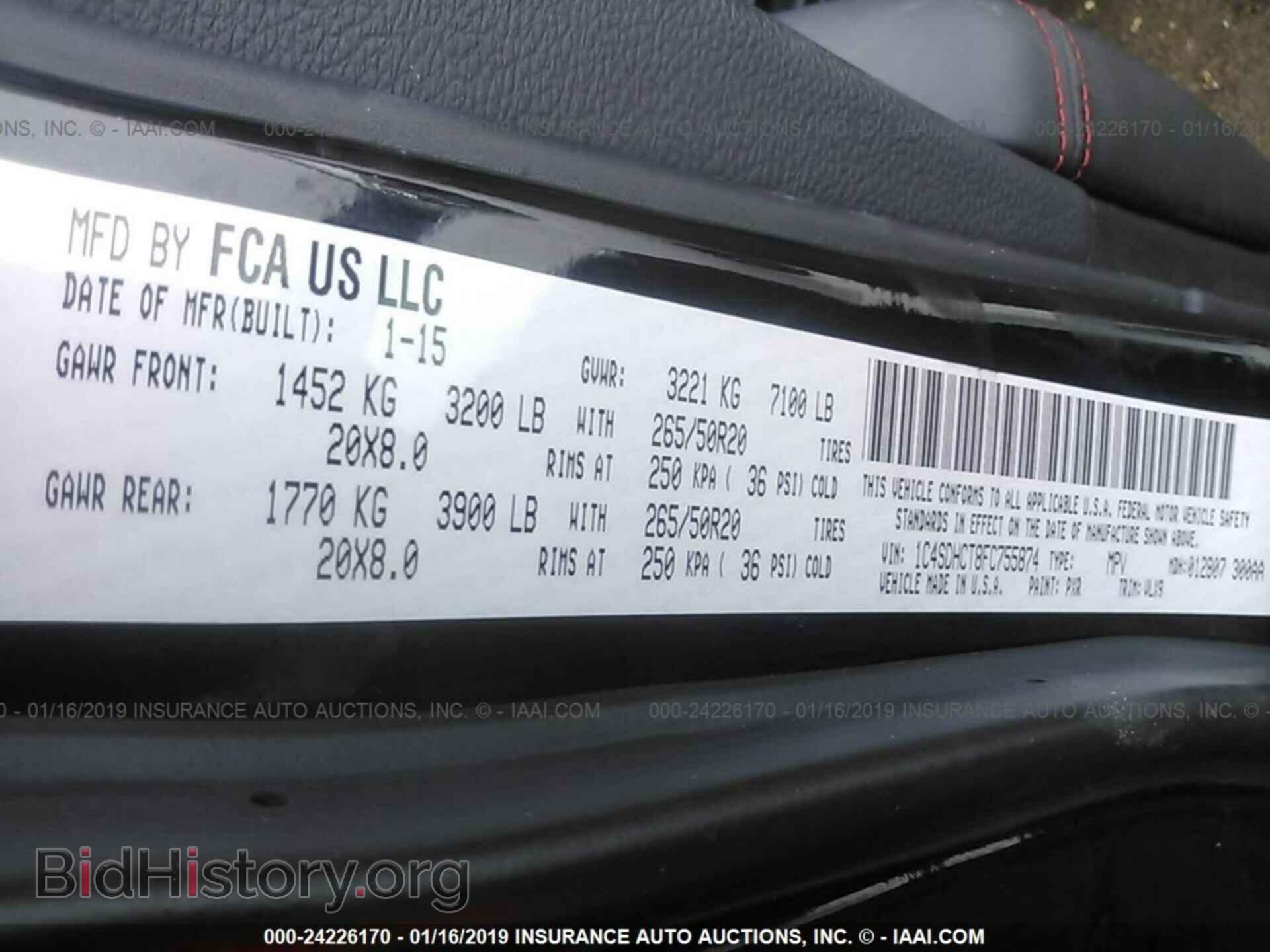 2015 DODGE DURANGO - VIN: 1C4SDHCT8FC755874 - Фото 9
