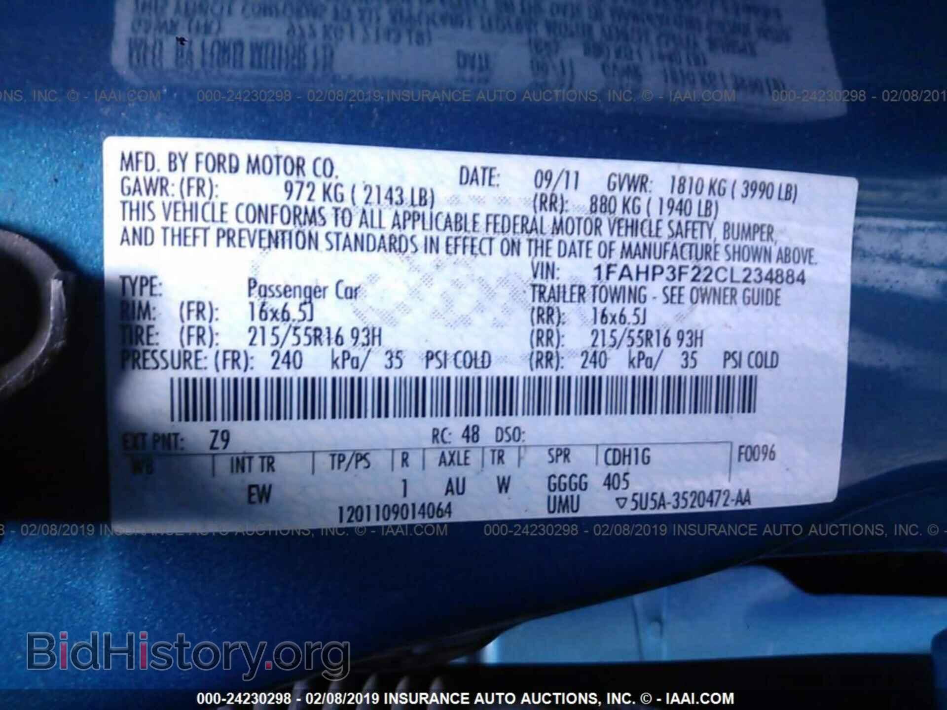2012 FORD FOCUS - VIN: 1FAHP3F22CL234884 - Фото 9
