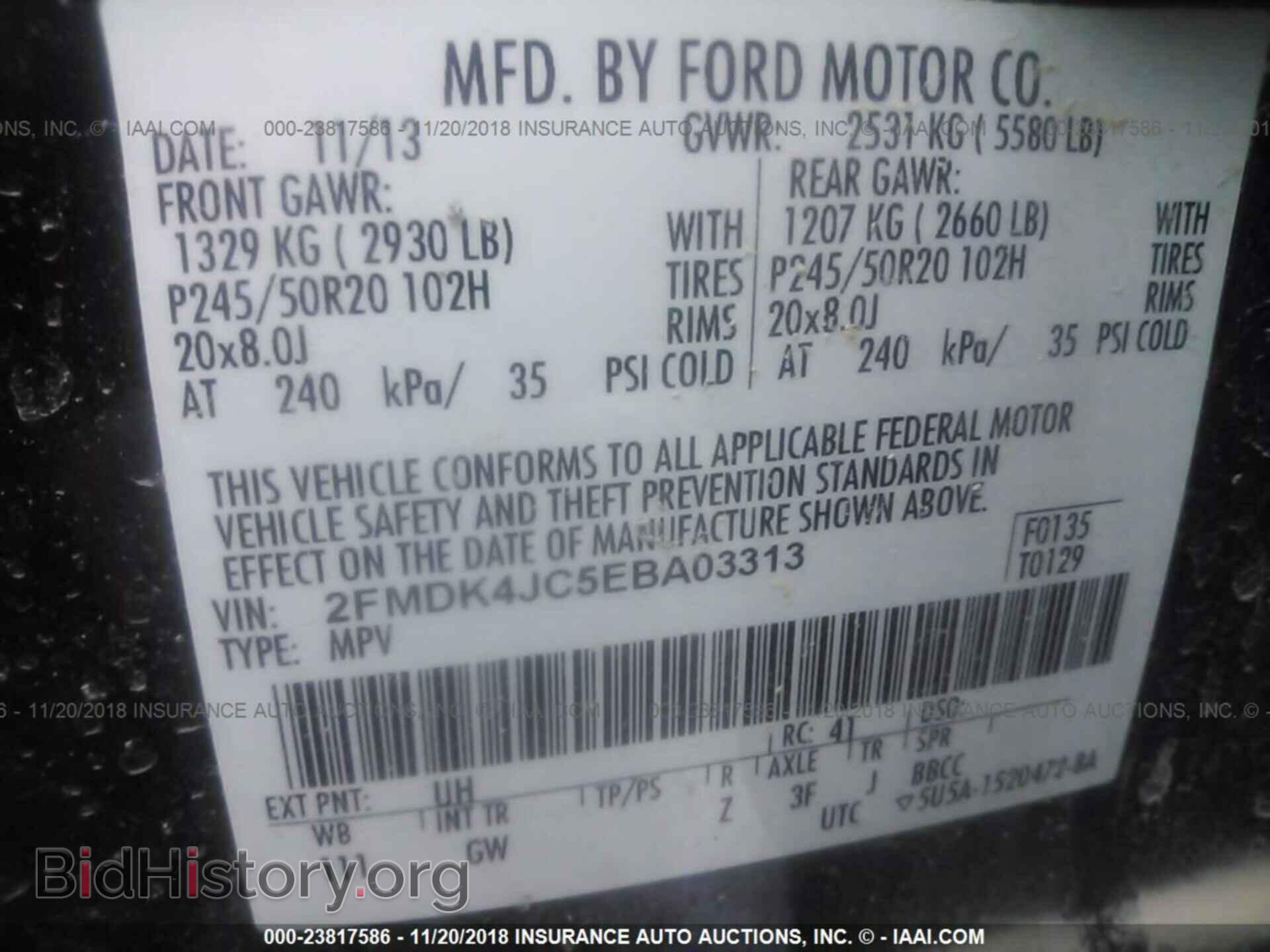 2014 FORD EDGE - VIN: 2FMDK4JC5EBA03313 - Photo 9