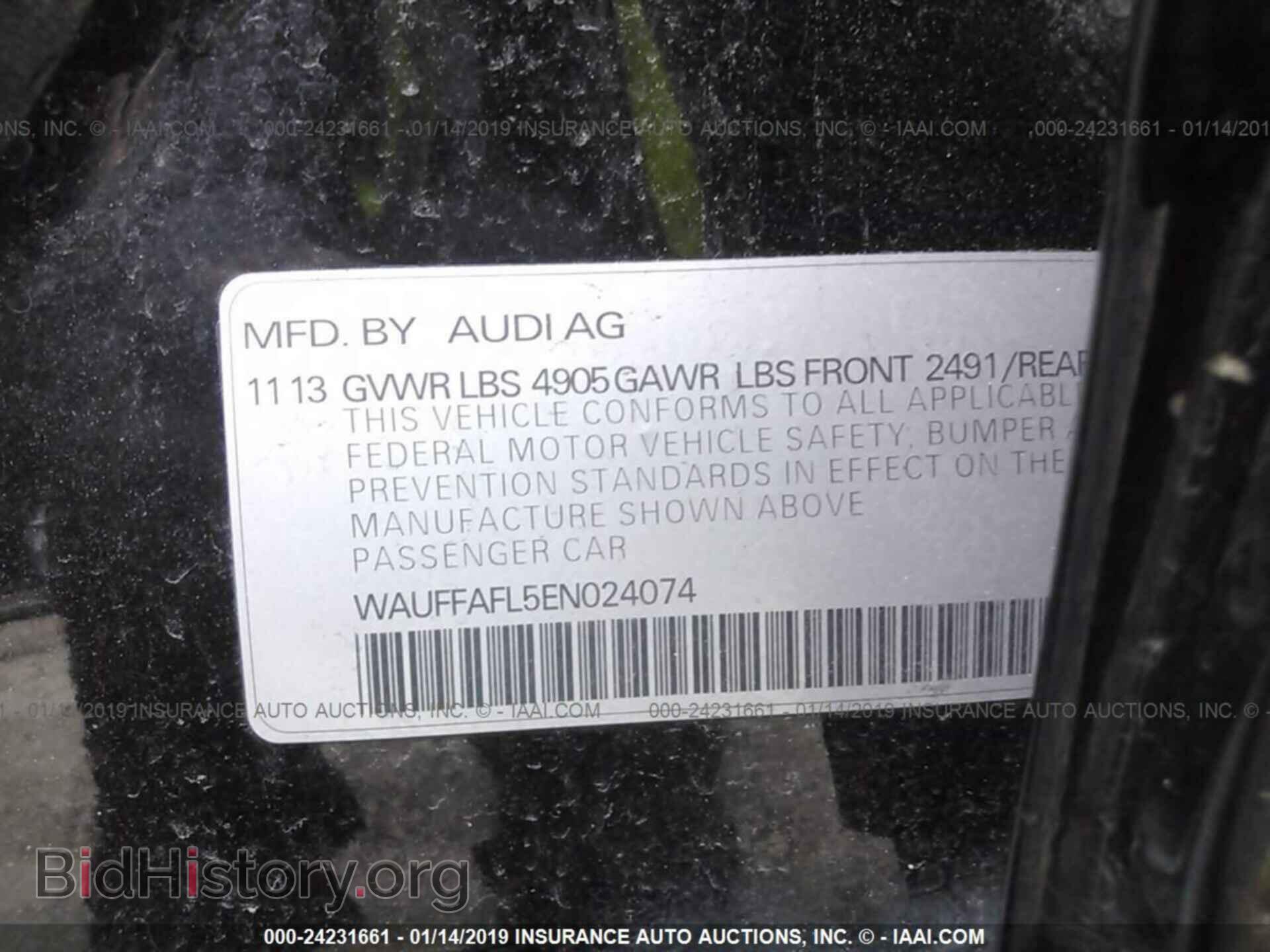 2014 AUDI A4 - VIN: WAUFFAFL5EN024074 - Фото 9