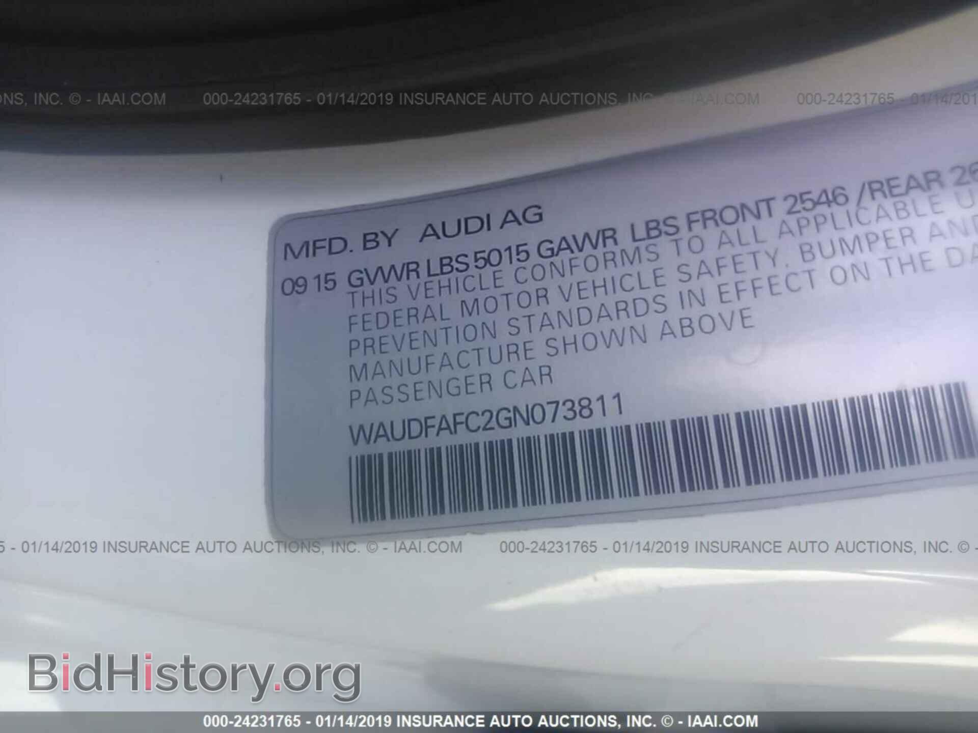 2016 AUDI A6 - VIN: WAUDFAFC2GN073811 - Фото 9