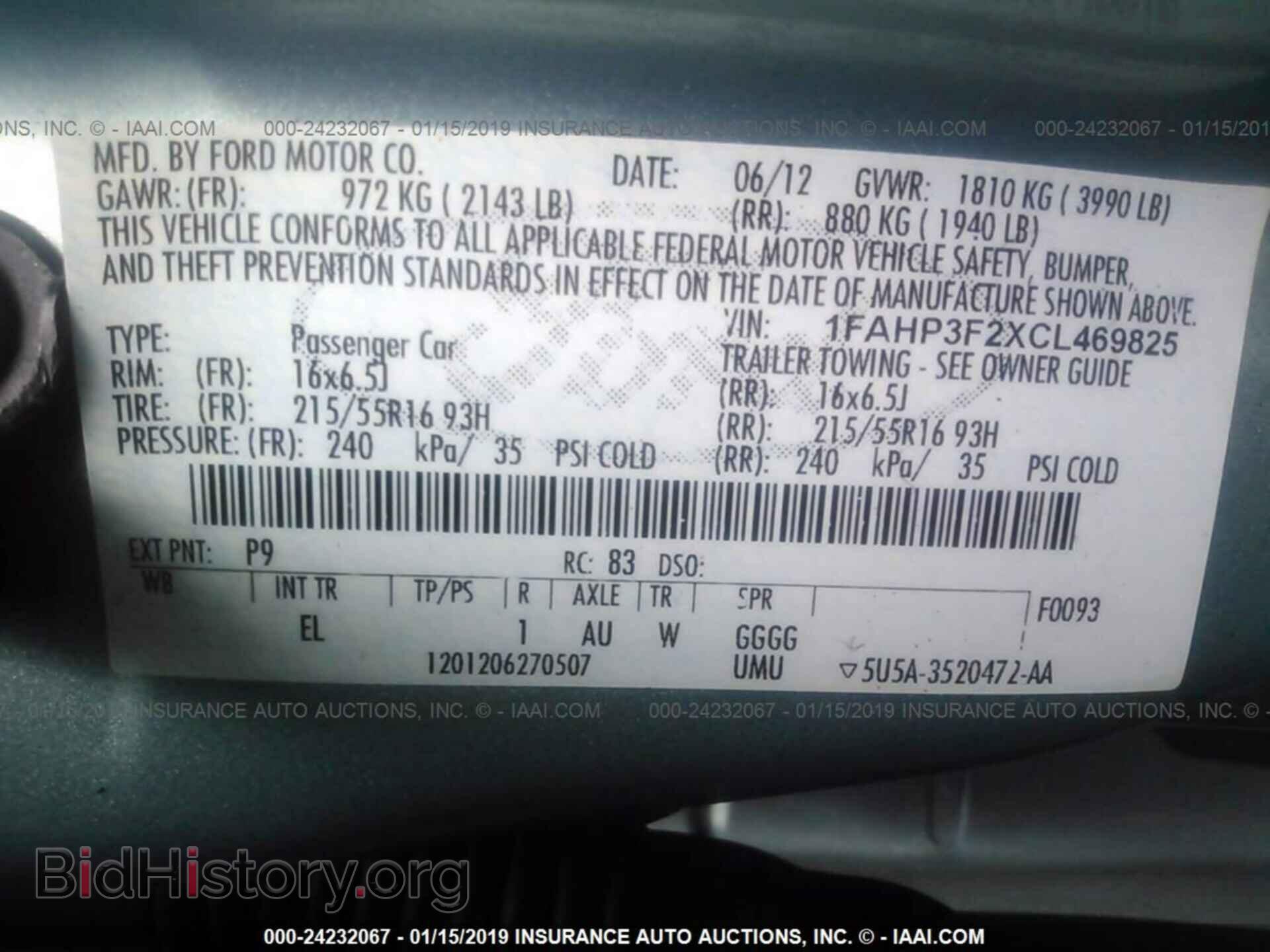 2012 FORD FOCUS - VIN: 1FAHP3F2XCL469825 - Photo 9