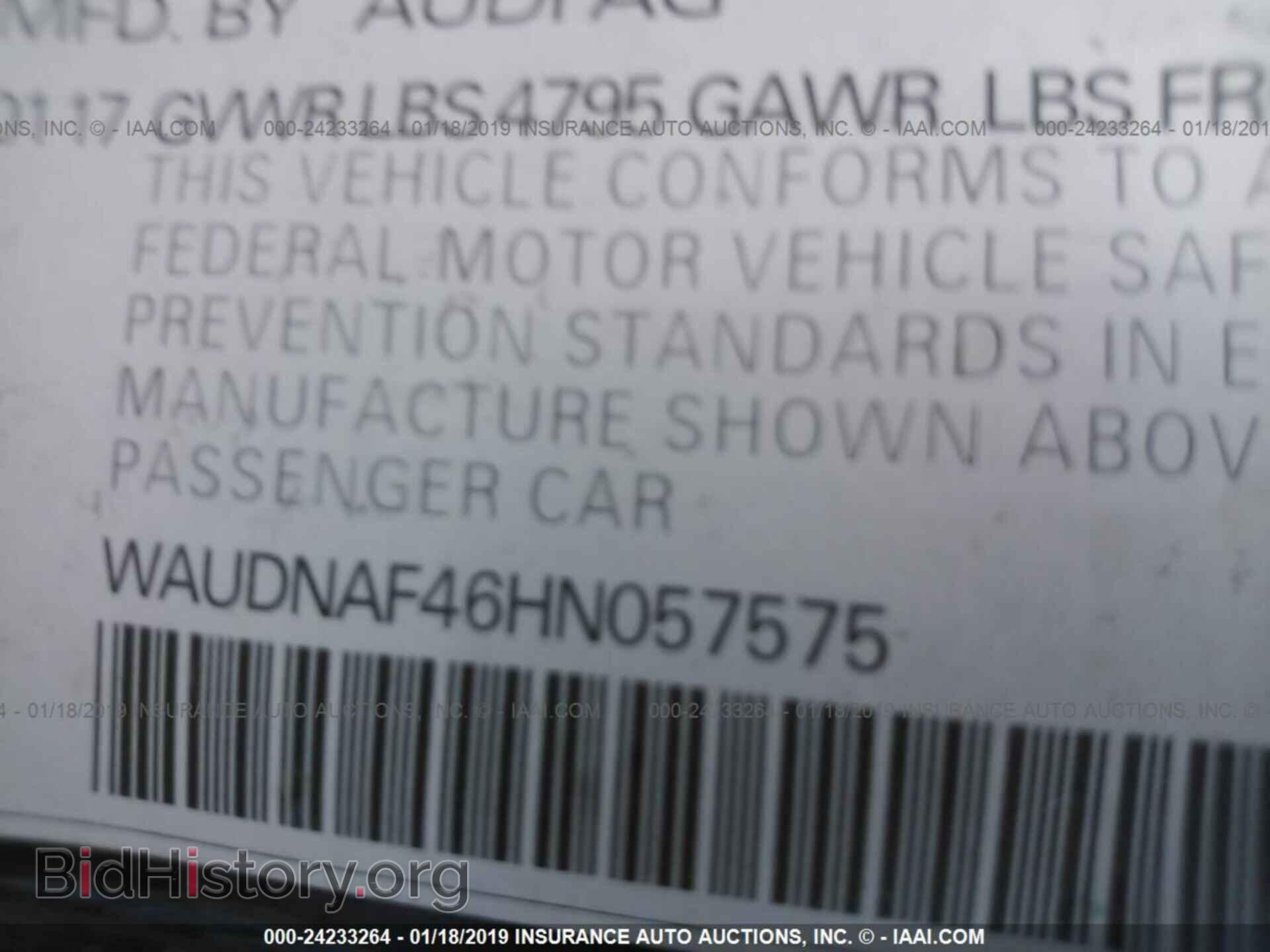 2017 AUDI A4 - VIN: WAUDNAF46HN057575 - Photo 9