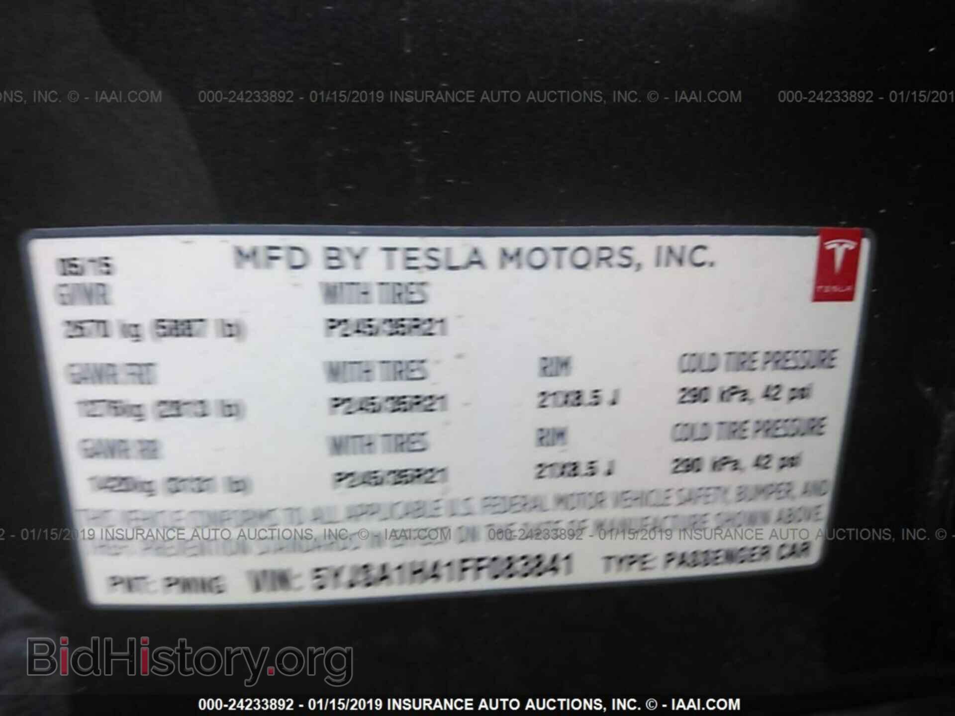 2015 TESLA MODEL S - VIN: 5YJSA1H41FF083841 - Photo 9