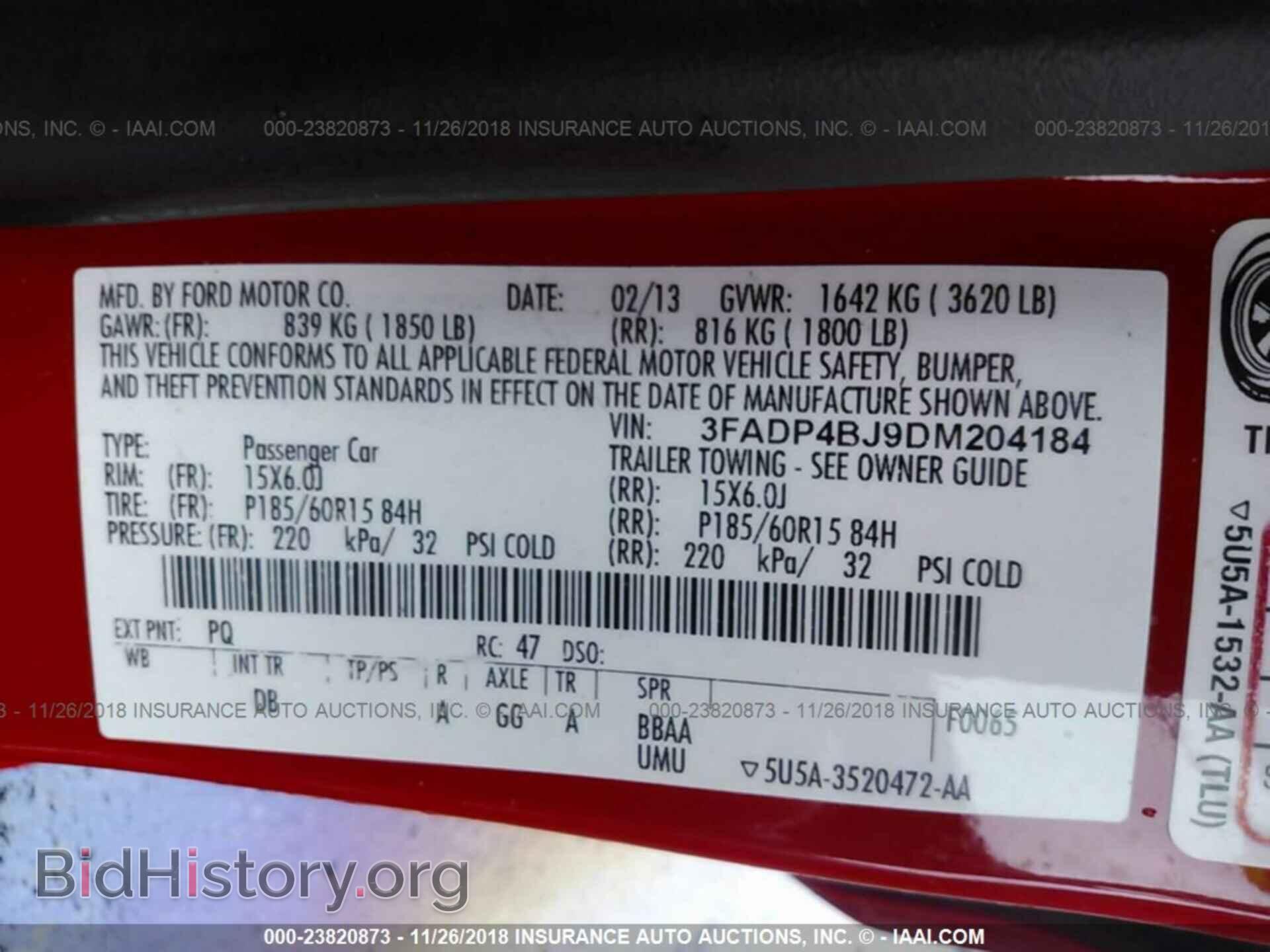 2013 FORD FIESTA - VIN: 3FADP4BJ9DM204184 - Фото 9