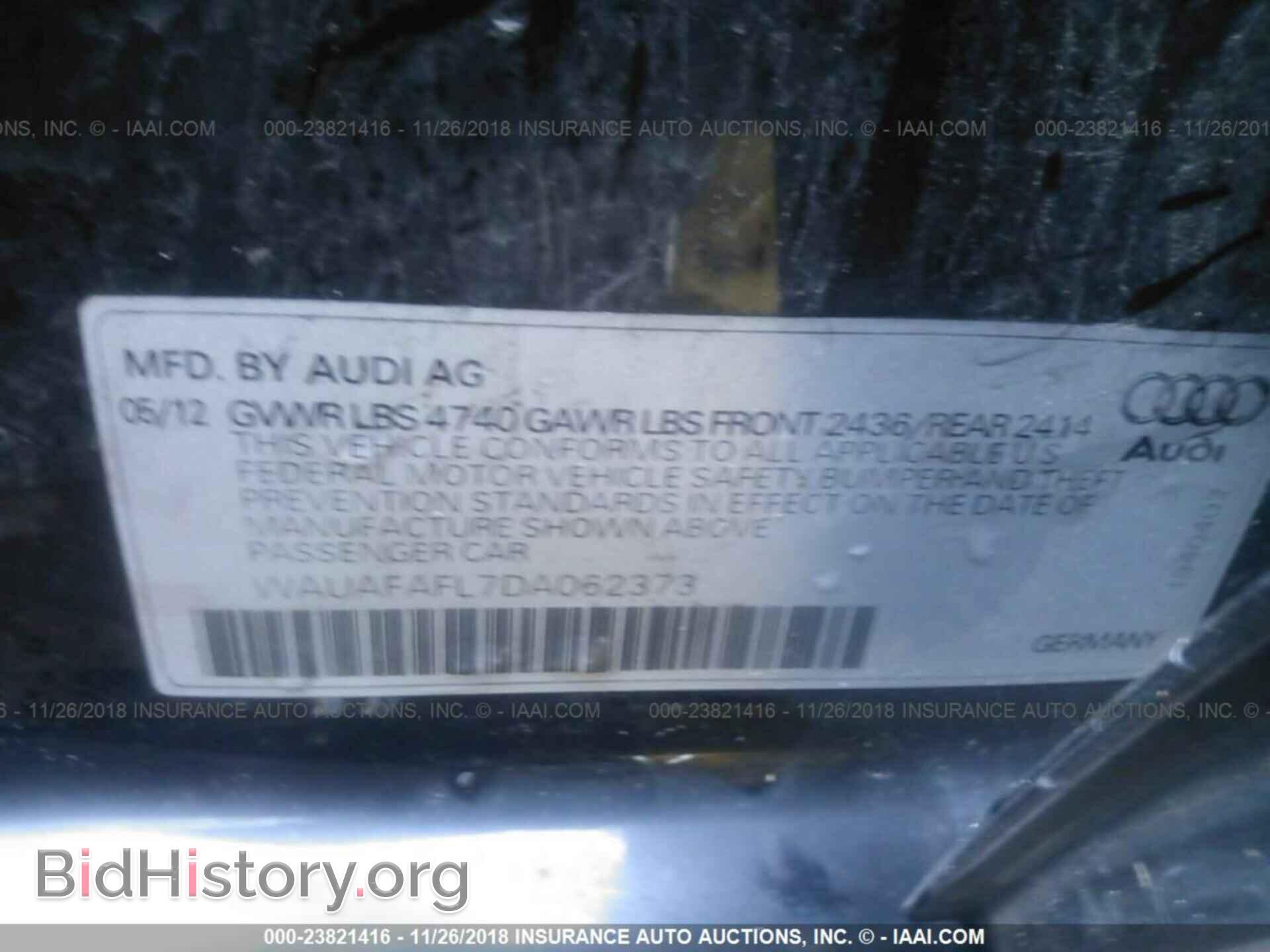 2013 AUDI A4 - VIN: WAUAFAFL7DA062373 - Photo 9