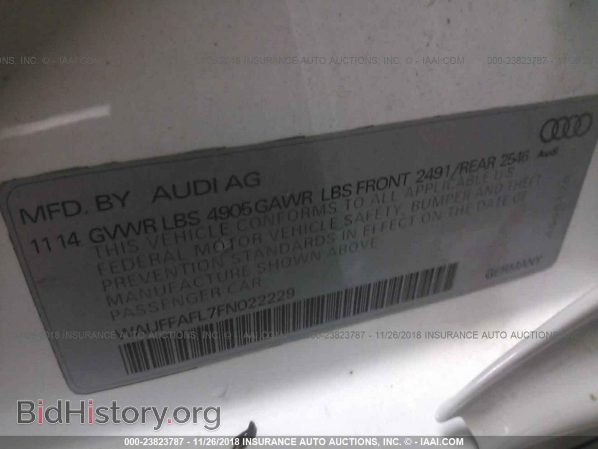 2015 AUDI A4 - VIN: WAUFFAFL7FN022229 - Фото 9