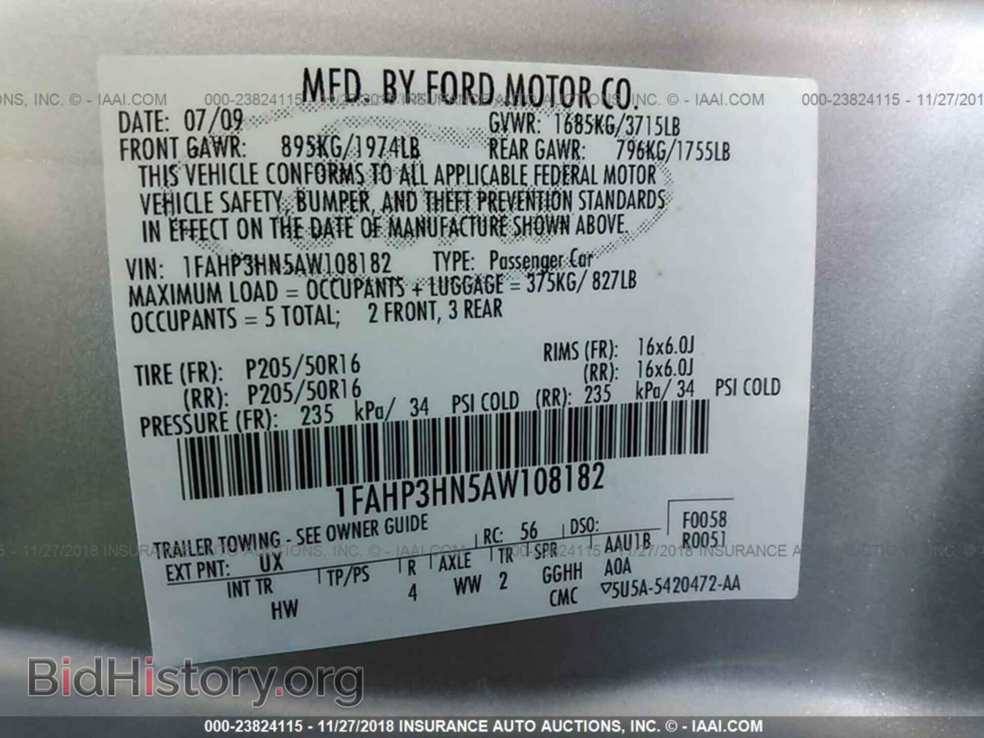 2010 FORD FOCUS - VIN: 1FAHP3HN5AW108182 - Фото 9