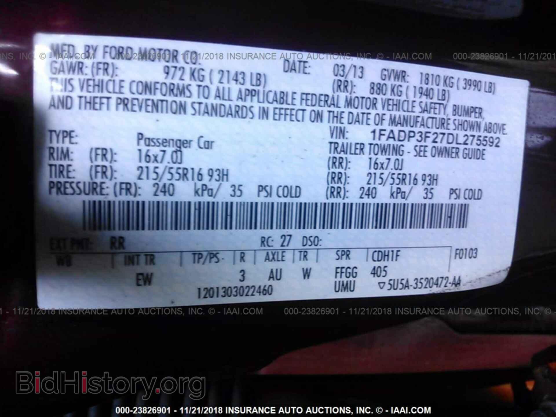 2013 FORD FOCUS - VIN: 1FADP3F27DL275592 - Фото 9