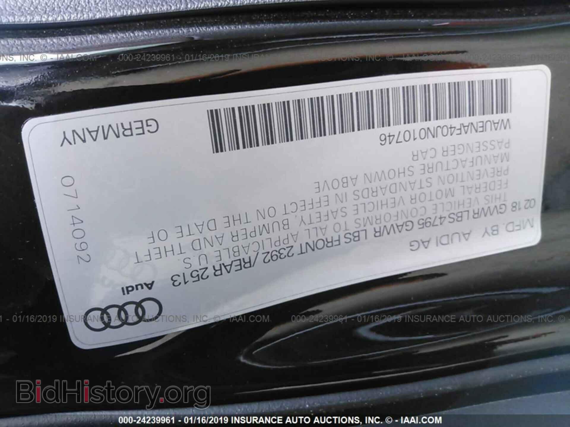 2018 AUDI A4 - VIN: WAUENAF40JN010746 - Фото 9