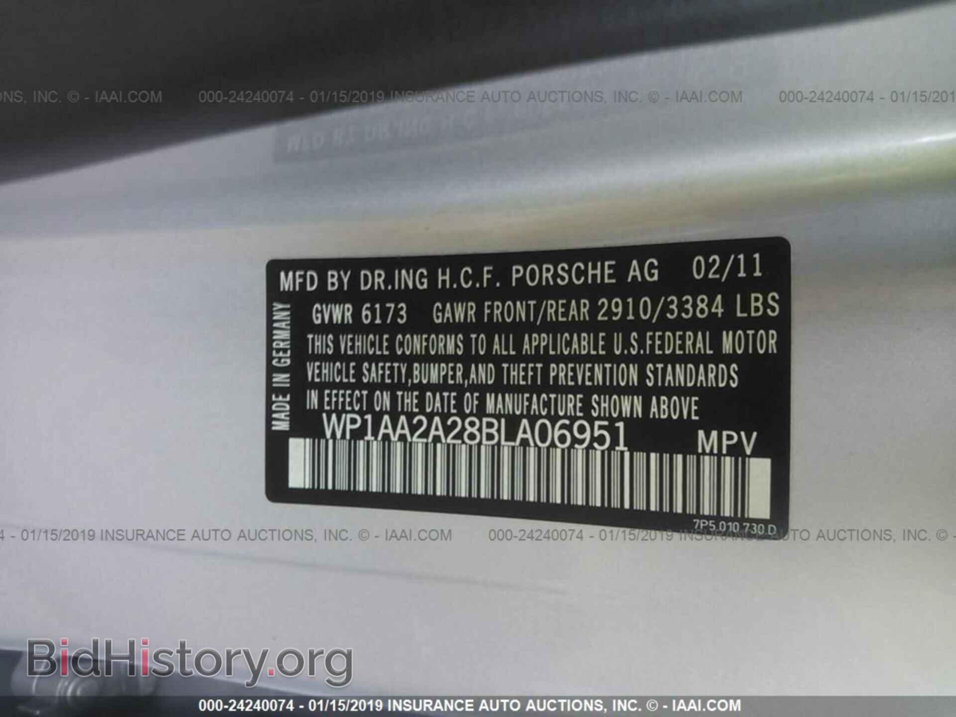 2011 PORSCHE CAYENNE - VIN: WP1AA2A28BLA06951 - Photo 9
