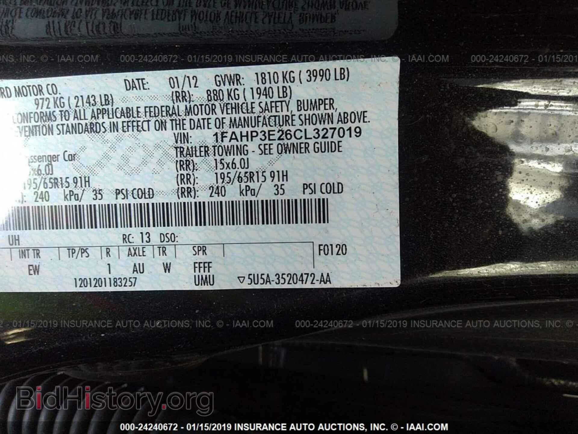 2012 FORD FOCUS - VIN: 1FAHP3E26CL327019 - Фото 9