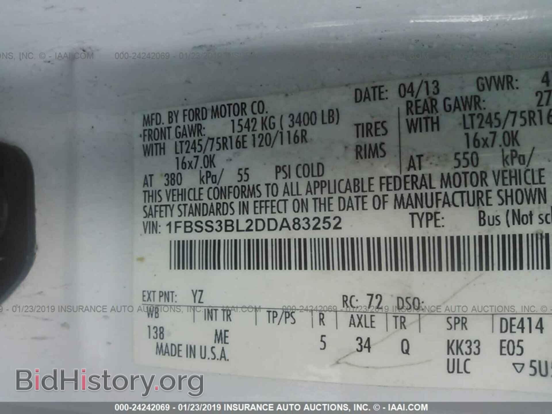 2013 FORD ECONOLINE - VIN: 1FBSS3BL2DDA83252 - Photo 9