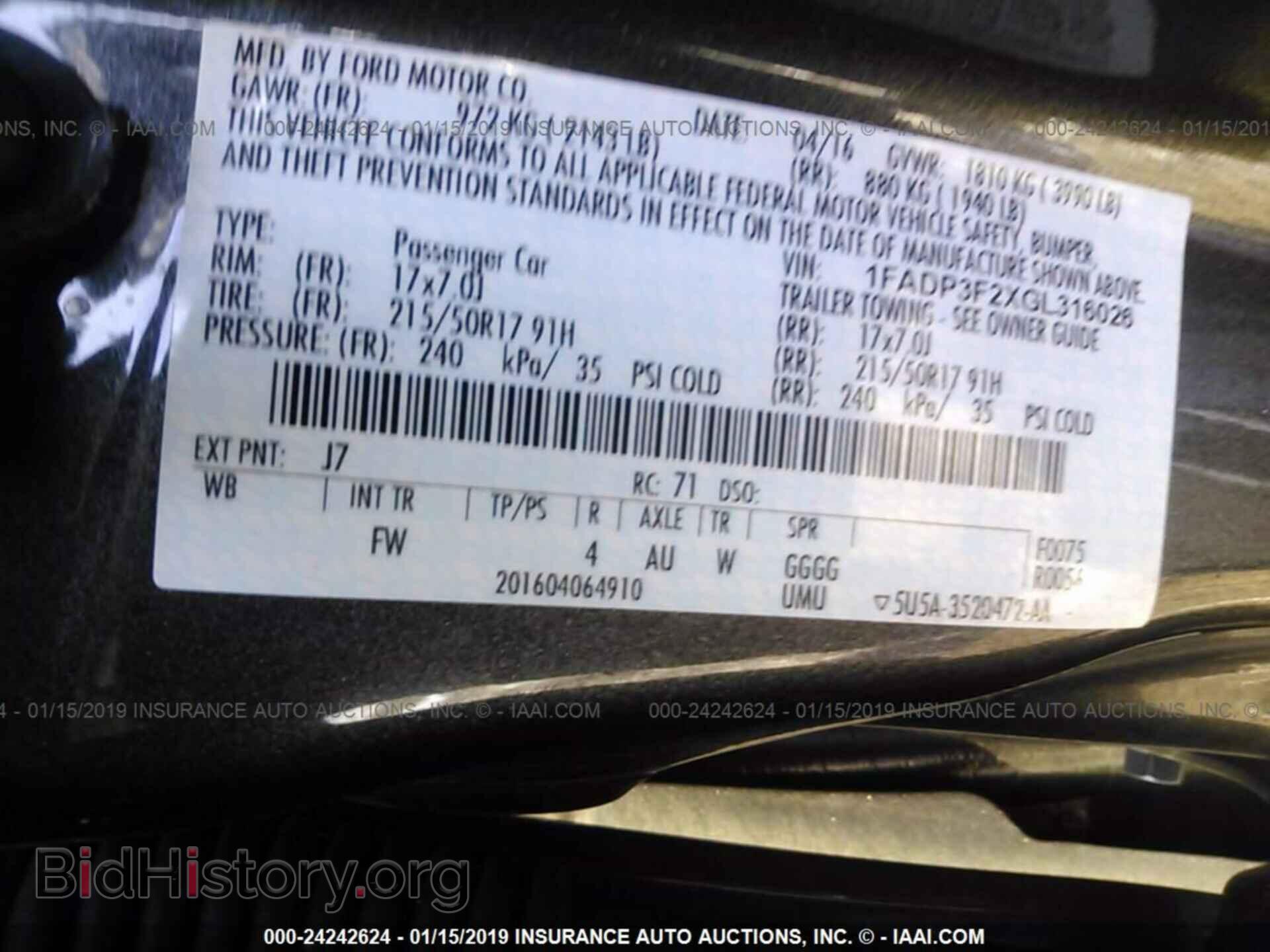 2016 FORD FOCUS - VIN: 1FADP3F2XGL316026 - Фото 9