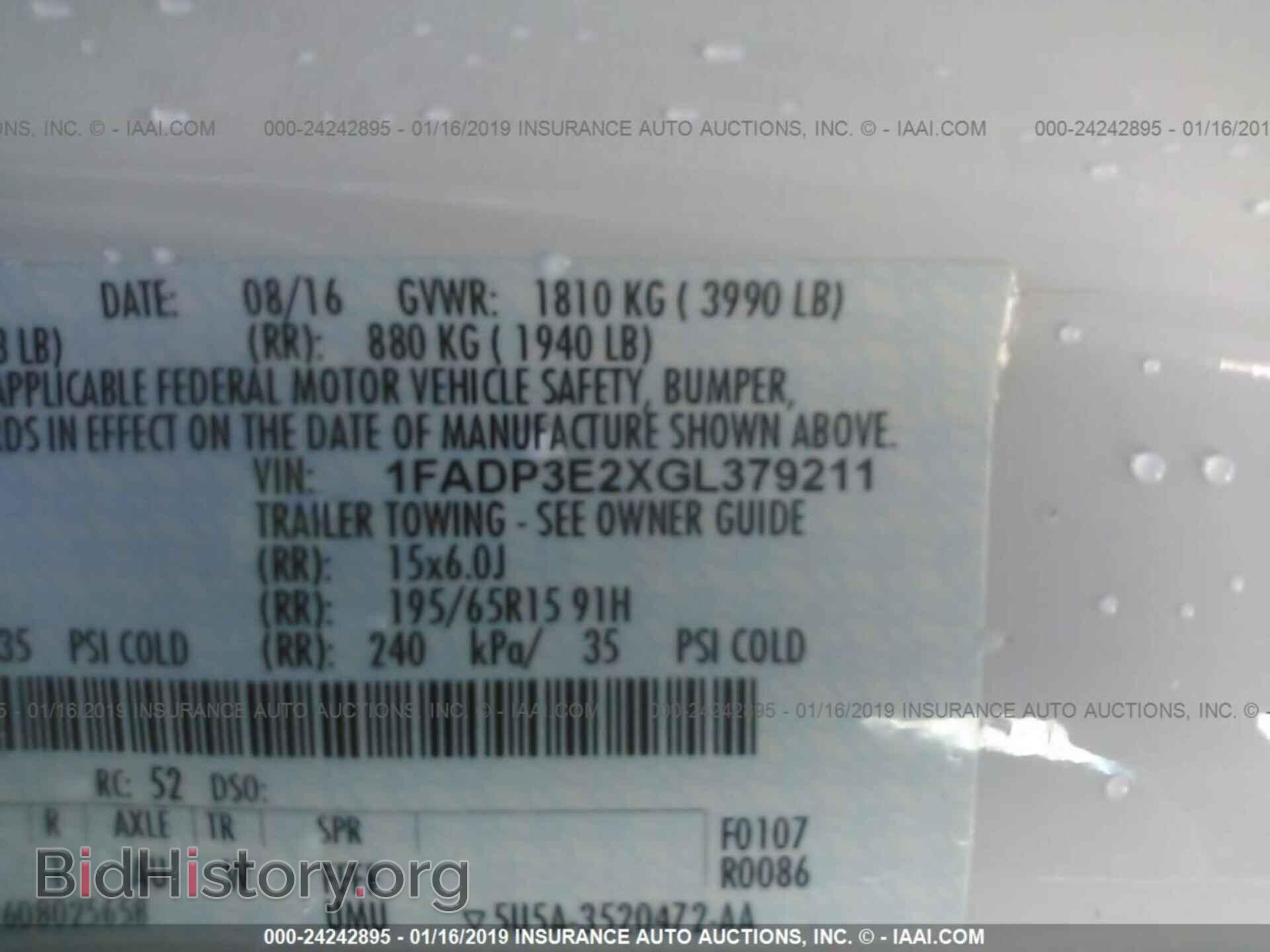 2016 FORD FOCUS - VIN: 1FADP3E2XGL379211 - Фото 9