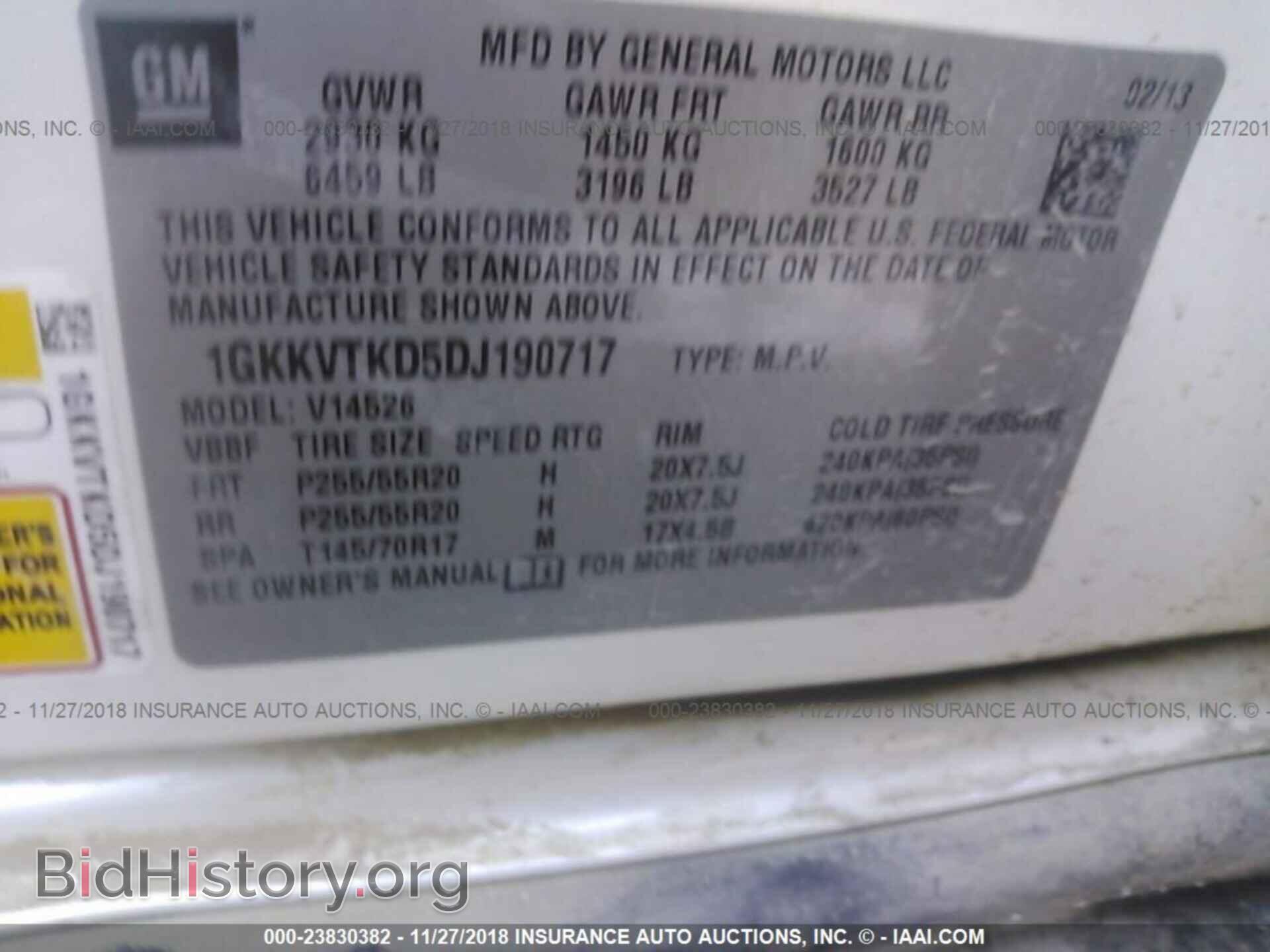 2013 GMC ACADIA - VIN: 1GKKVTKD5DJ190717 - Фото 9