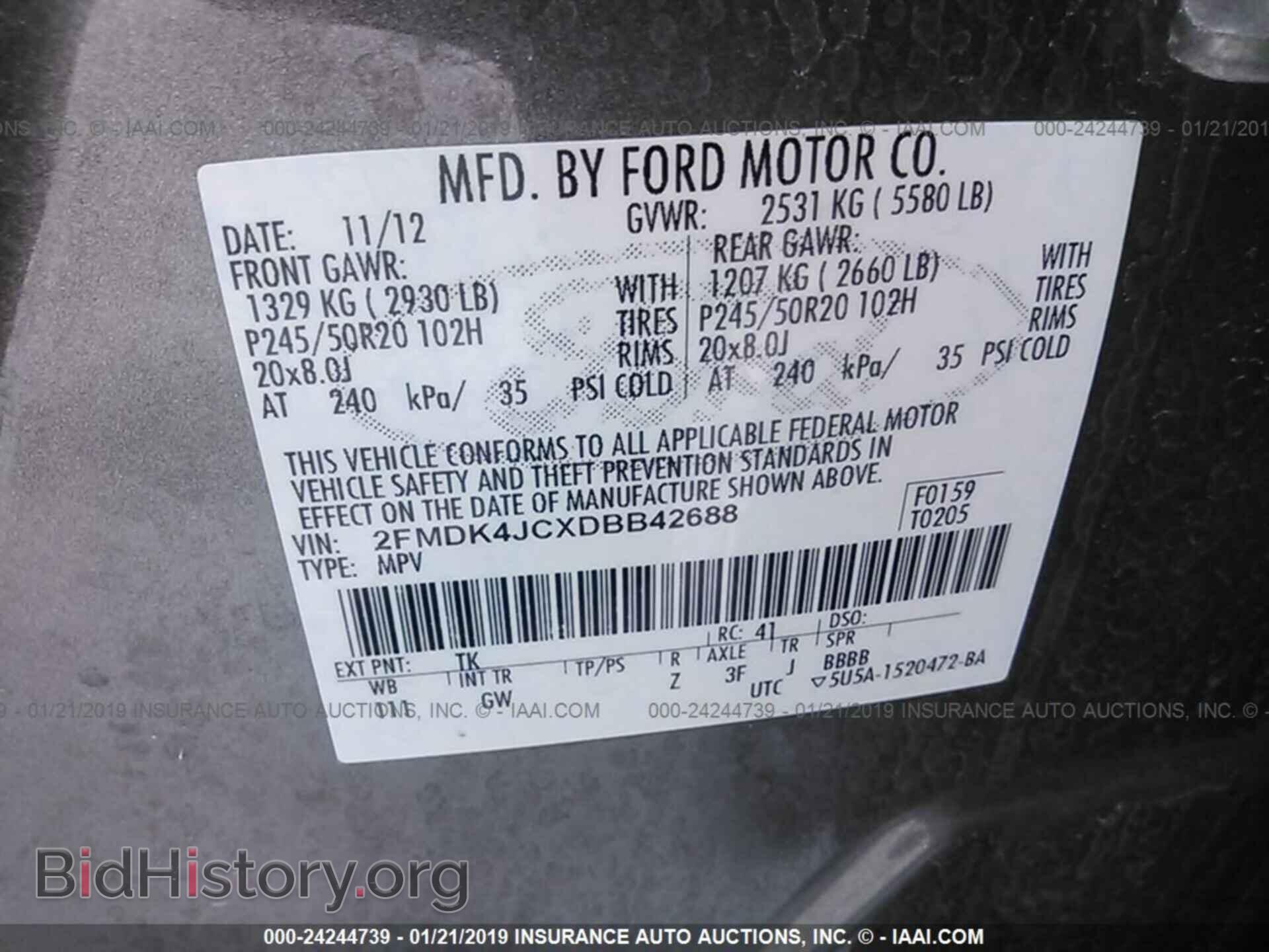 2013 FORD EDGE - VIN: 2FMDK4JCXDBB42688 - Photo 9